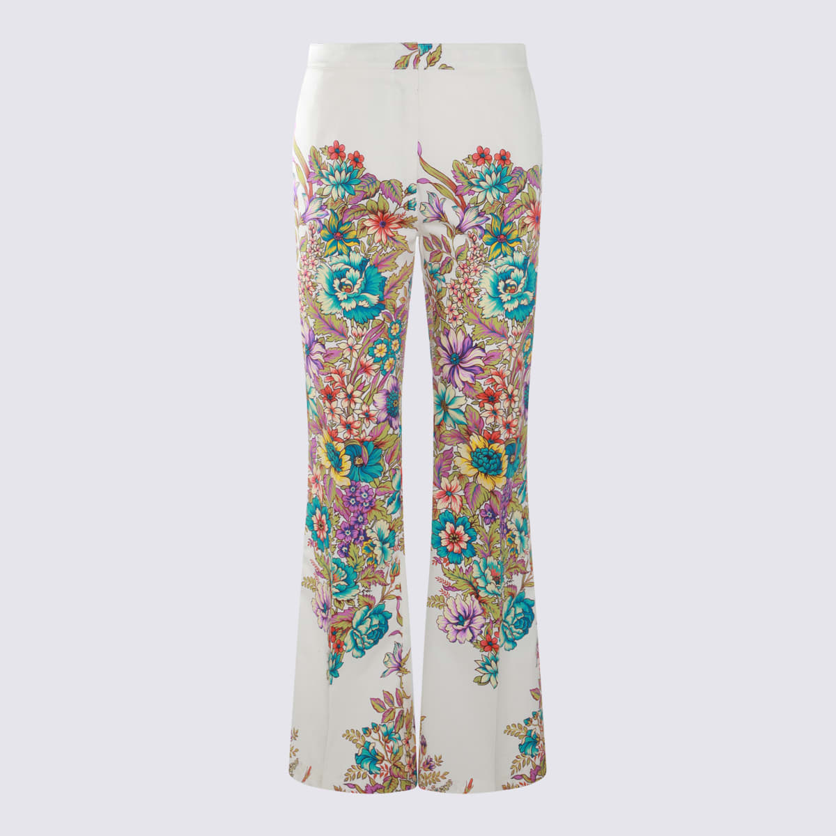 Shop Etro Multicolor Cotton Pants In Red