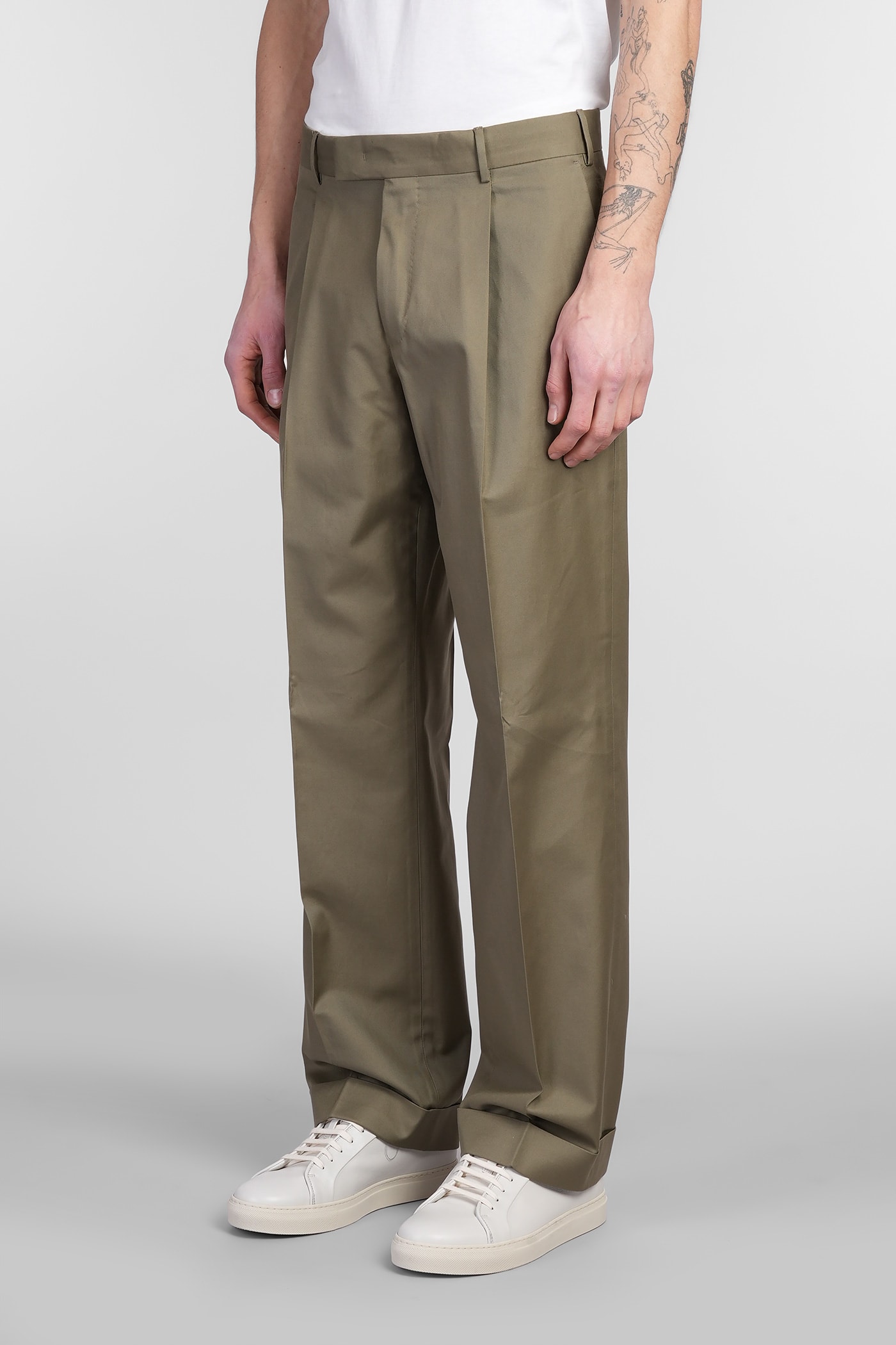 Pt Torino Bp65 Pants In Green Cotton In Green