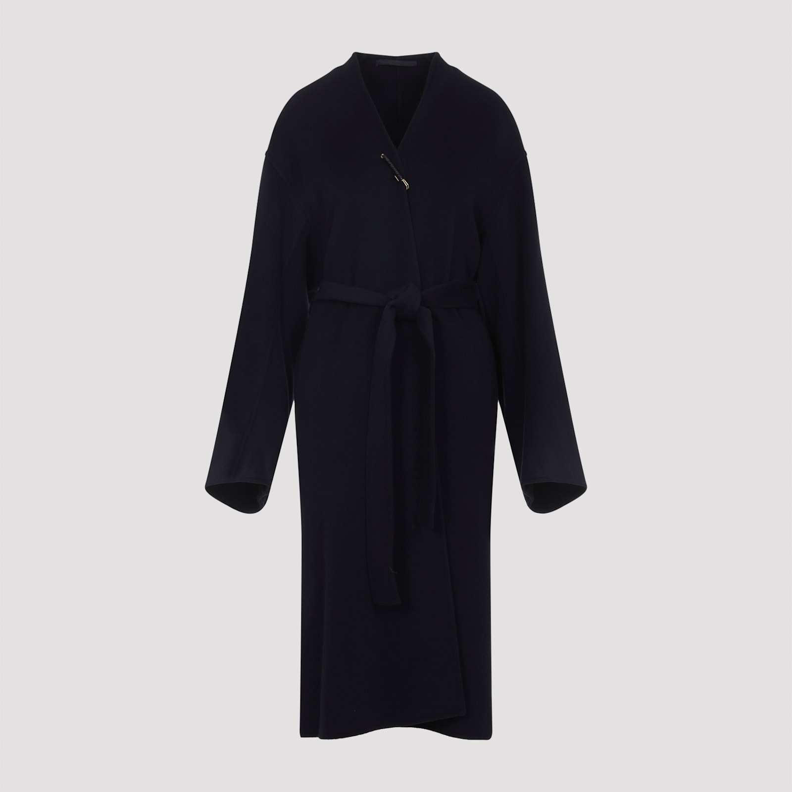 Carven Wool Wrap Coat In Blue