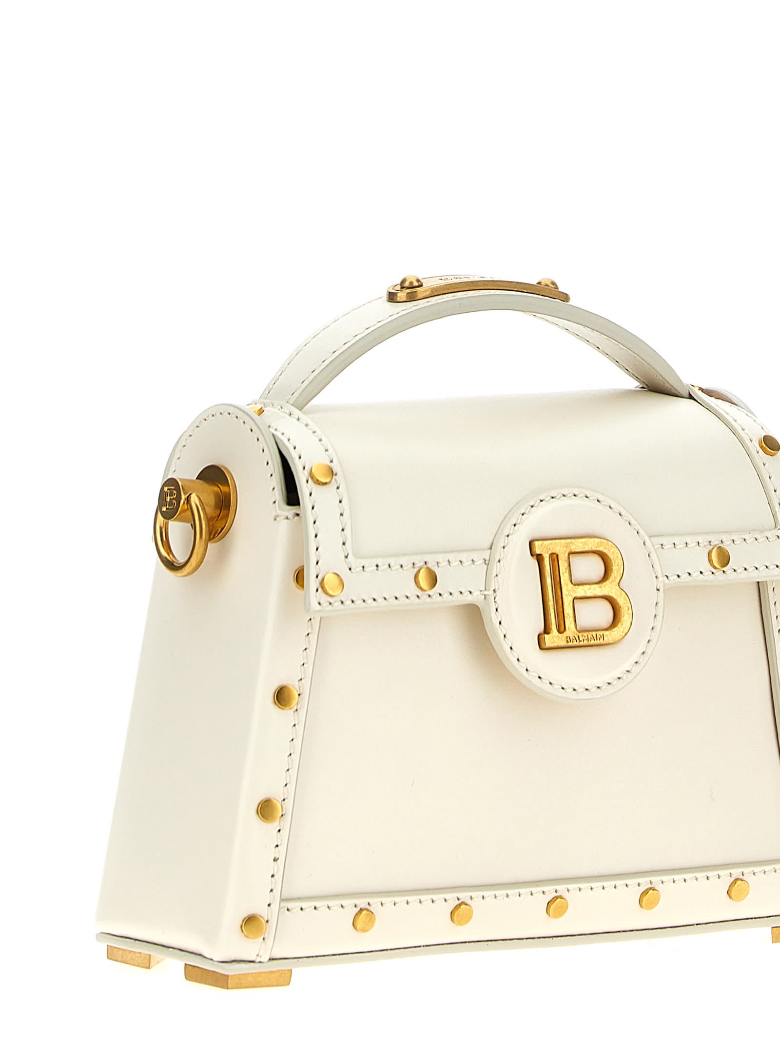 Shop Balmain B-buzz Dinasty Small Handbag In Beige