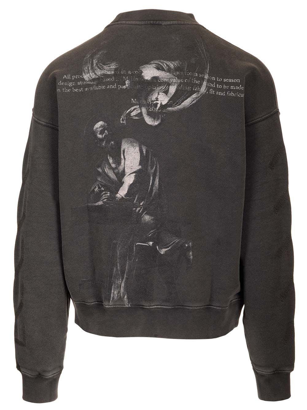 Off-white Off White St. Matthew Crewneck Sweatshirt With Arrow In Black