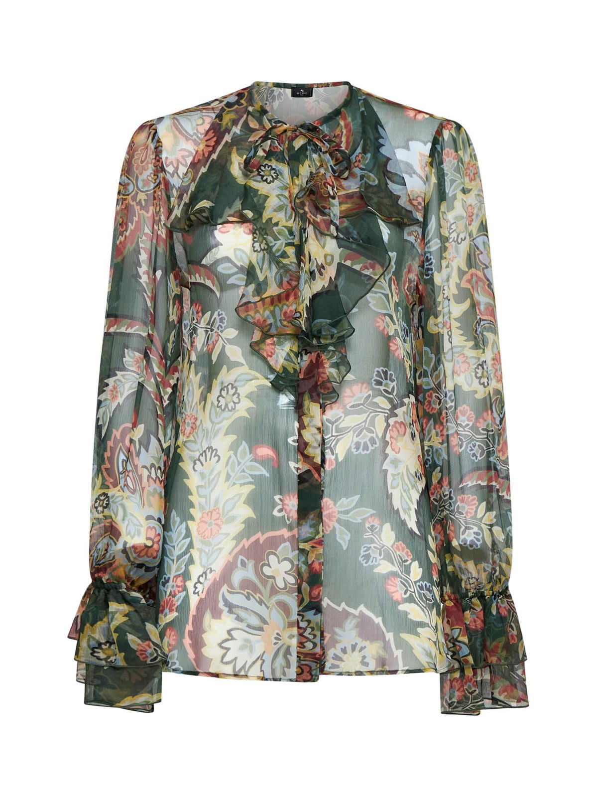 Floral-printed Ruffled Shirt