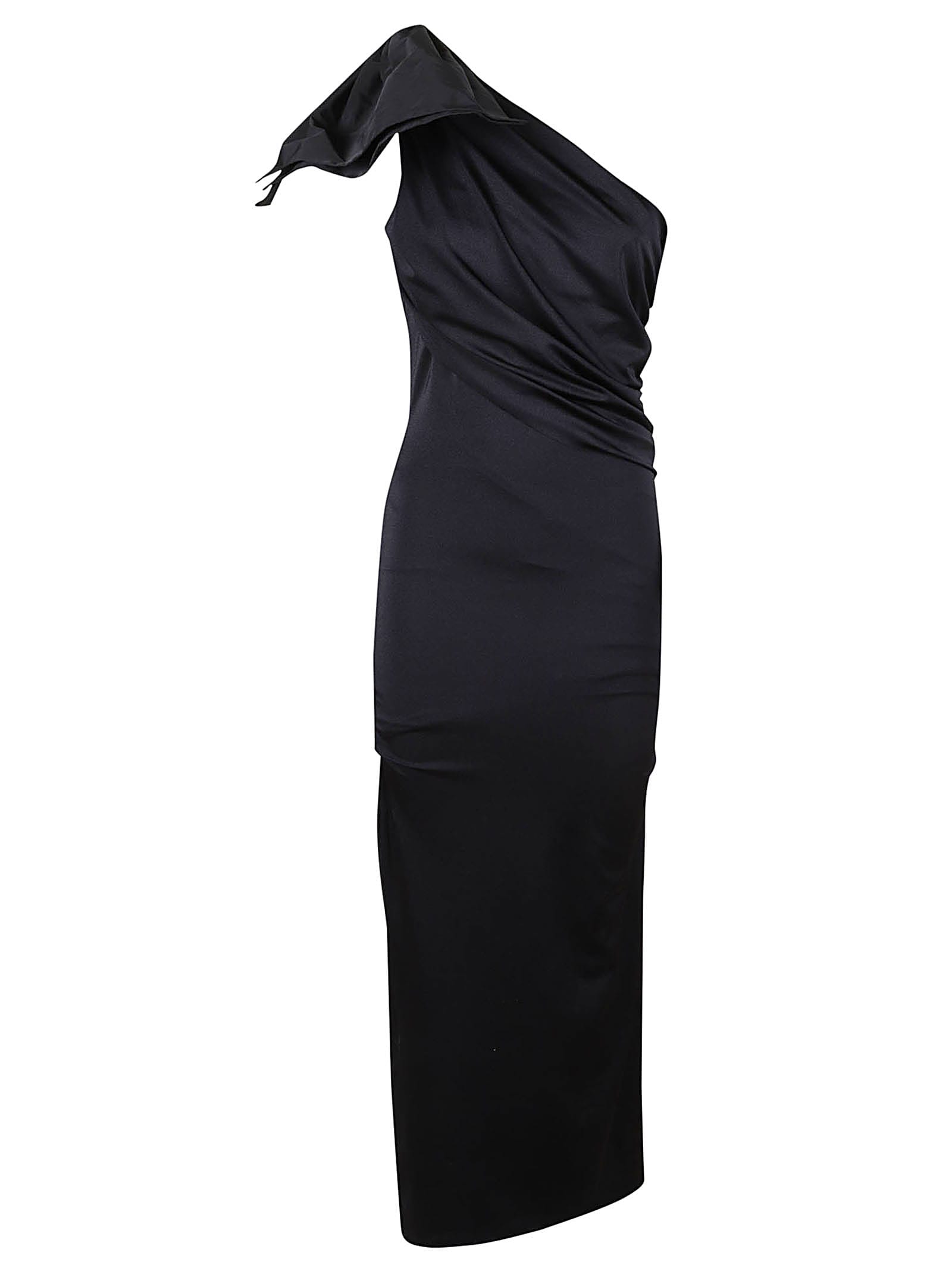 Shop Giambattista Valli One-shoulder Slim Dress In Black