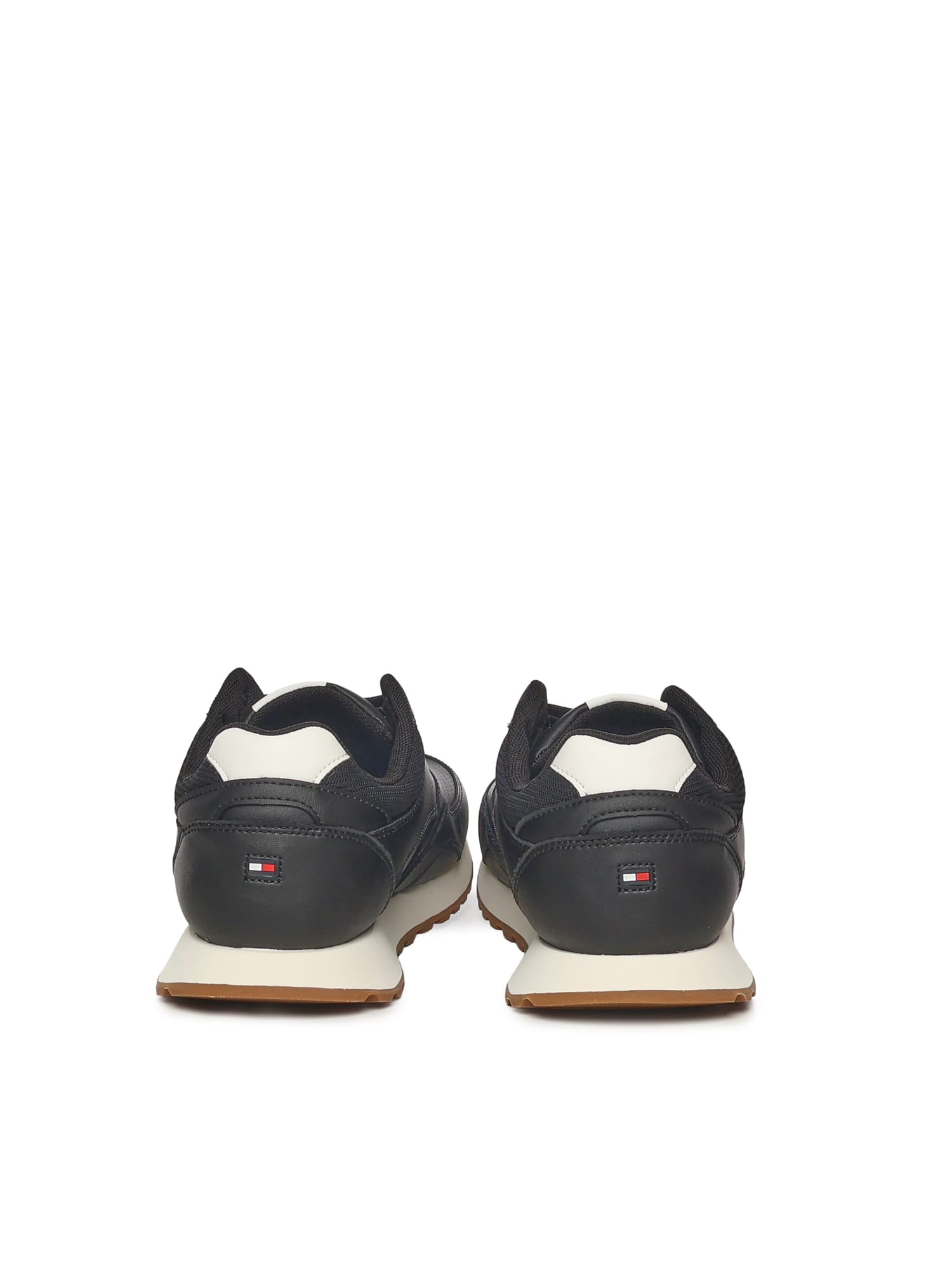 Tommy Hilfiger Leather Sneakers In Black