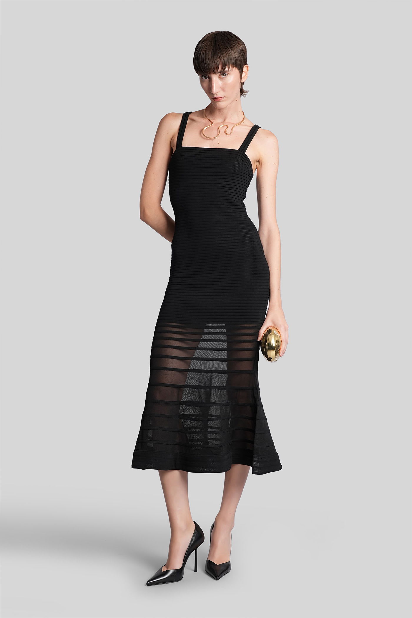 Simkhai Vallarie Long Dress In Black Rayon In Black