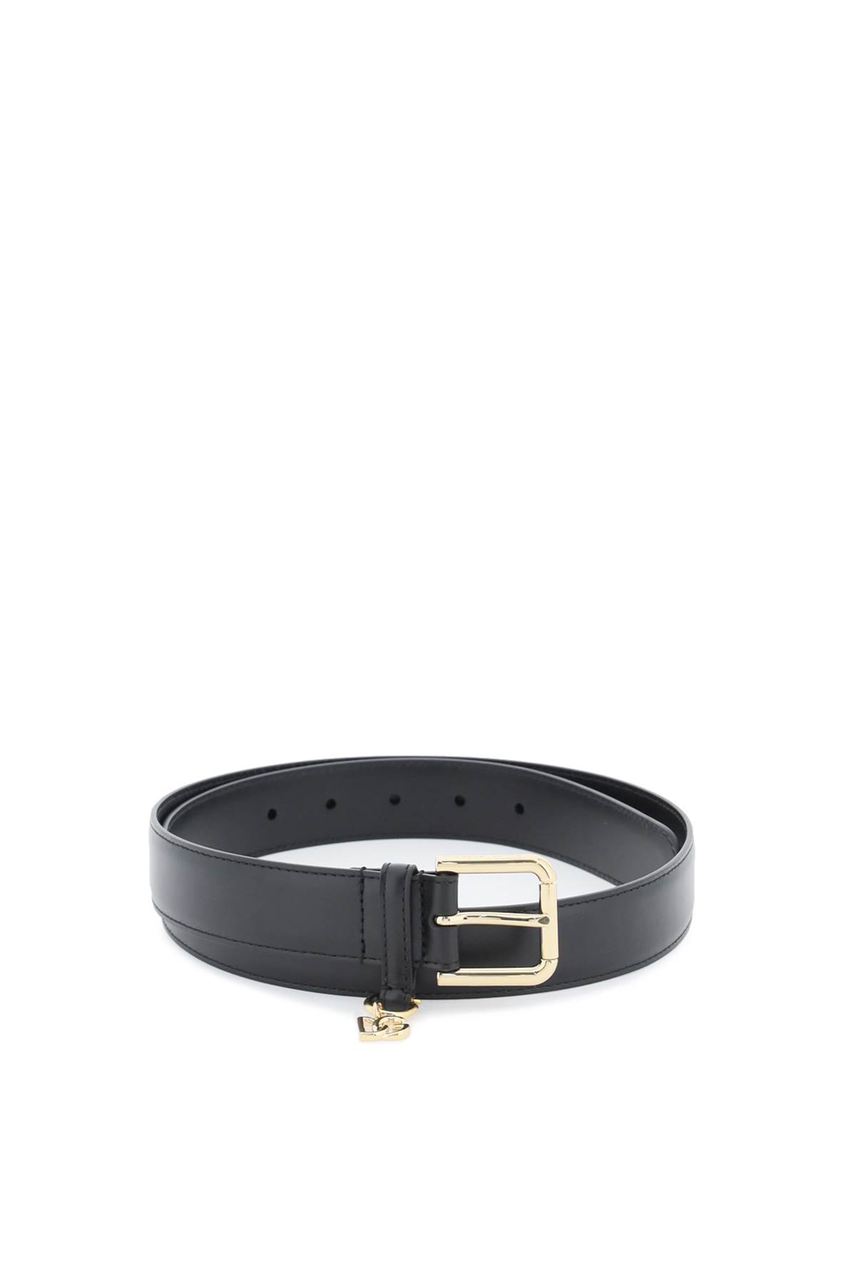 Shop Dolce & Gabbana Belt With Charm Logo In Nero (black)