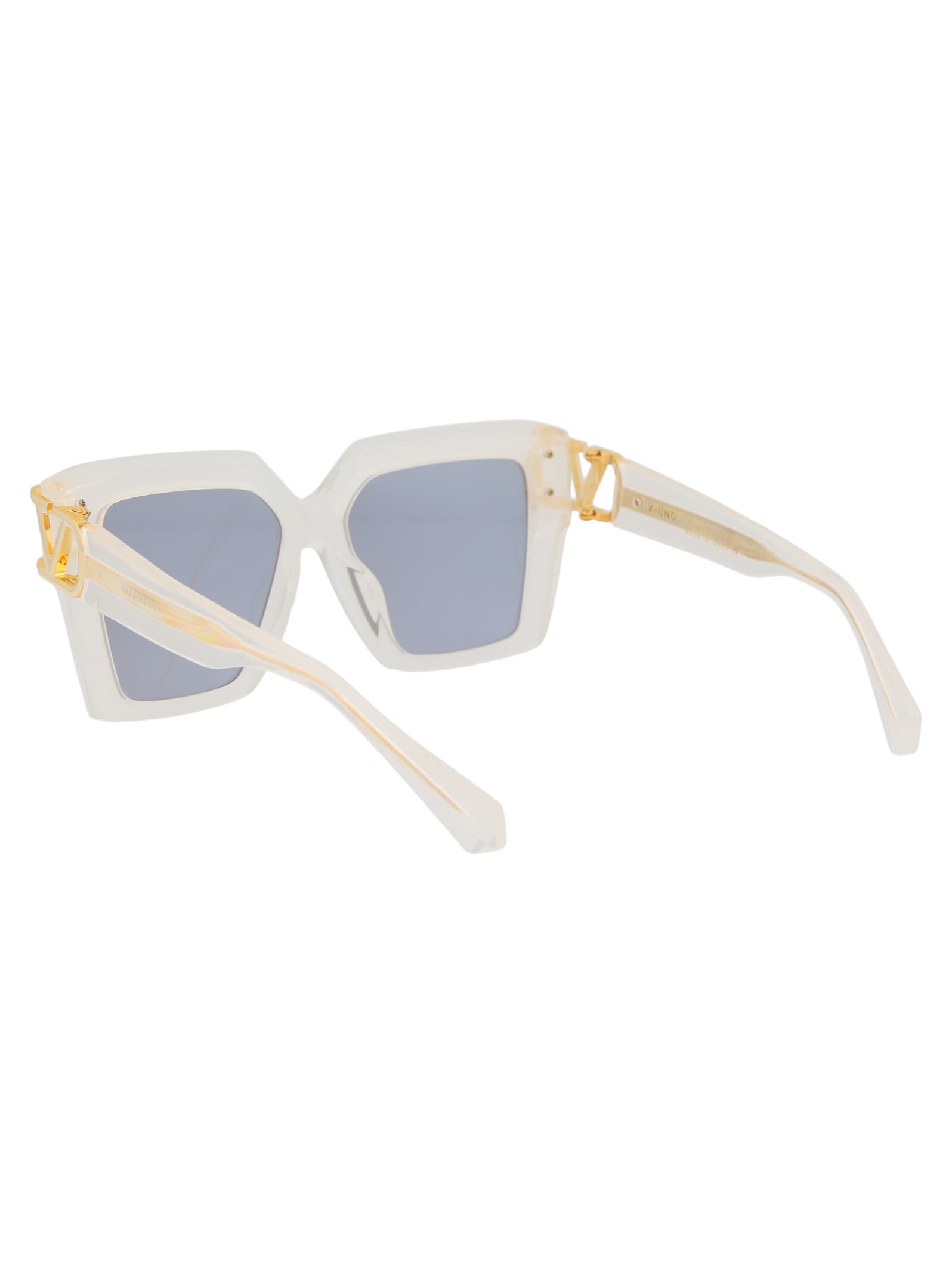 Shop Valentino V - Uno Sunglasses In 107c Wht - Gld