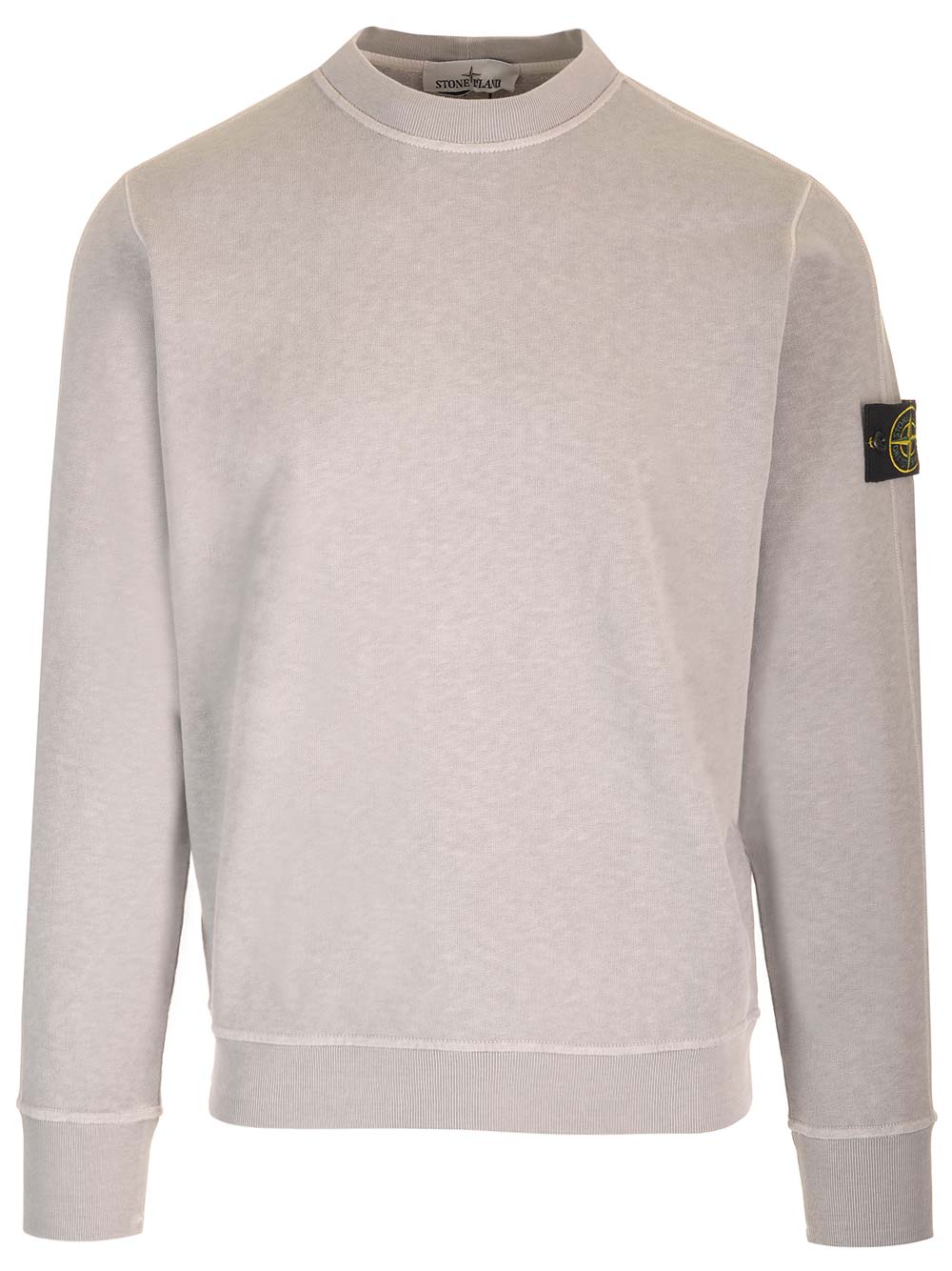 Shop Stone Island Grey Sweatshirt With Mock Neck In Multicolor