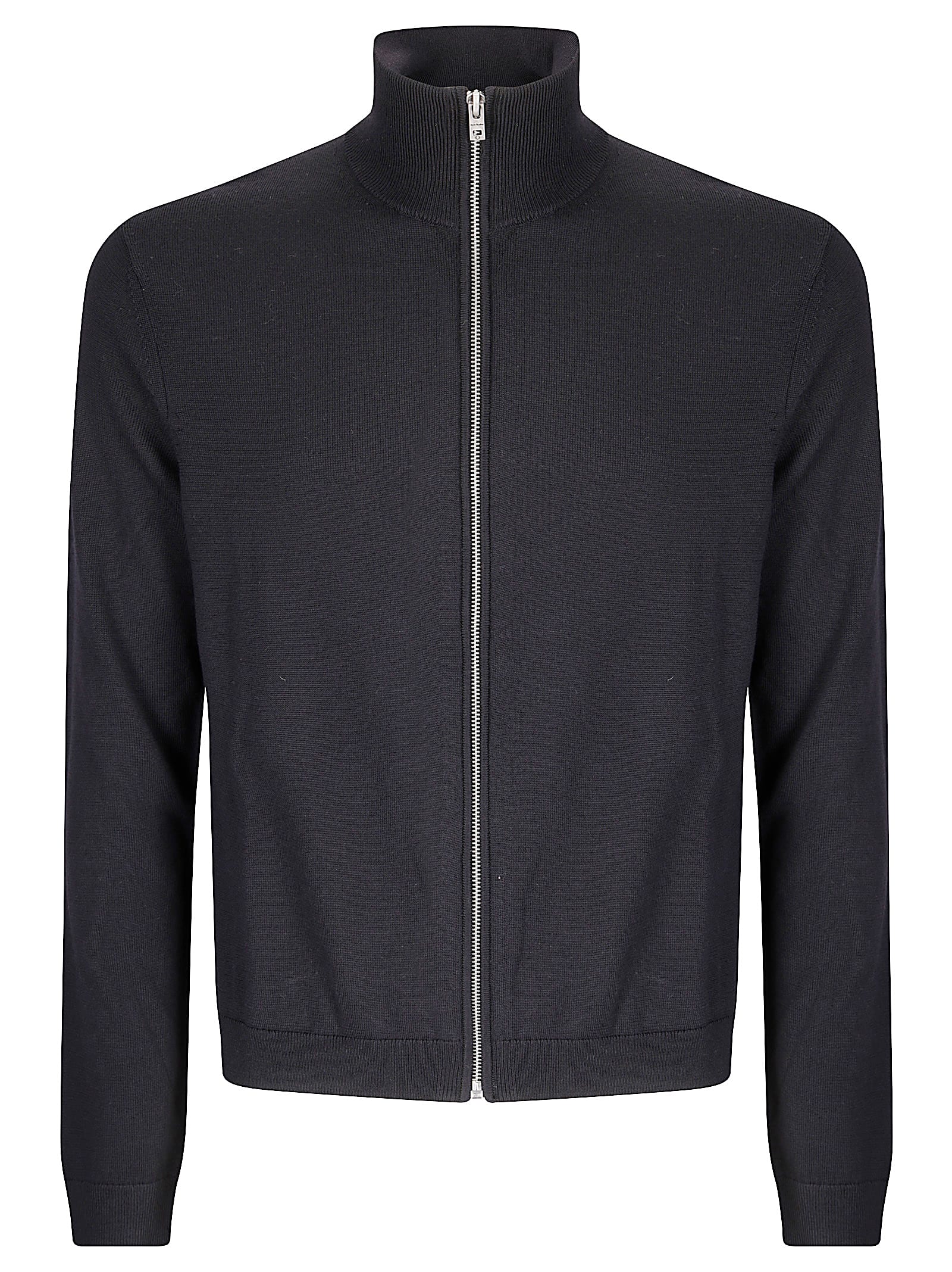 Acne Studios Knitted Full-zip Sweater In Black
