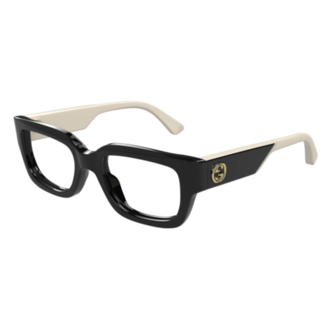 Shop Gucci Gg1666o-005 Black-ivory-transparent