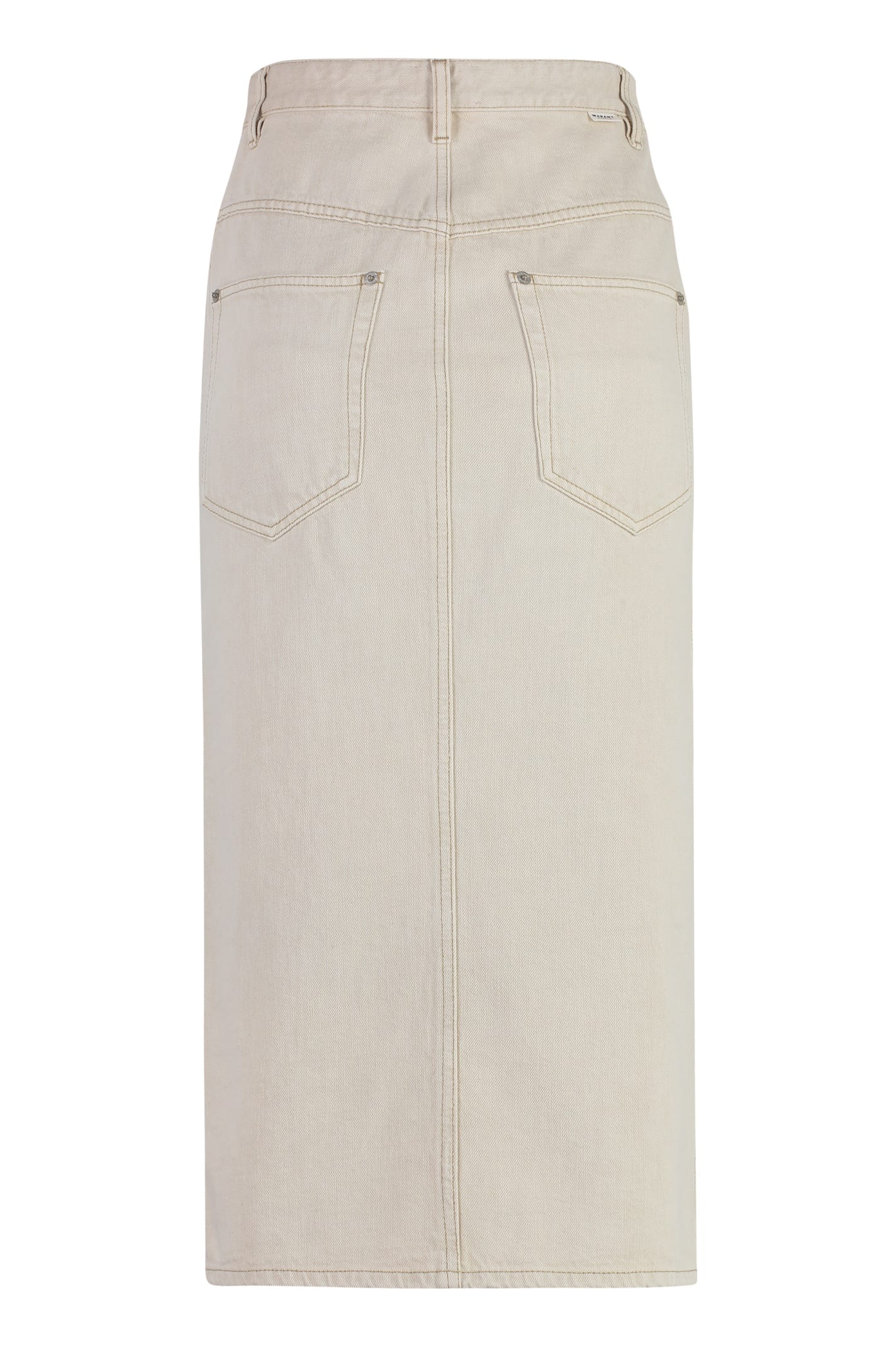 Shop Marant Etoile Vandy Denim Skirt In Ecru