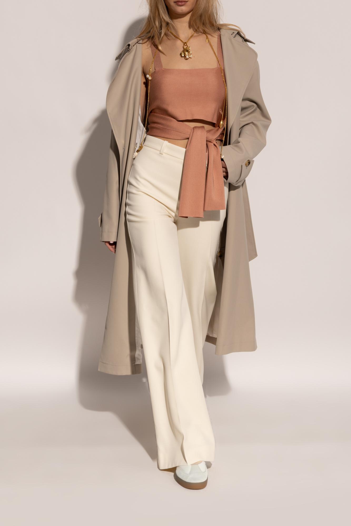 Chloé Multicolor Kick Leather And Suede Sneakers In Tender Peach