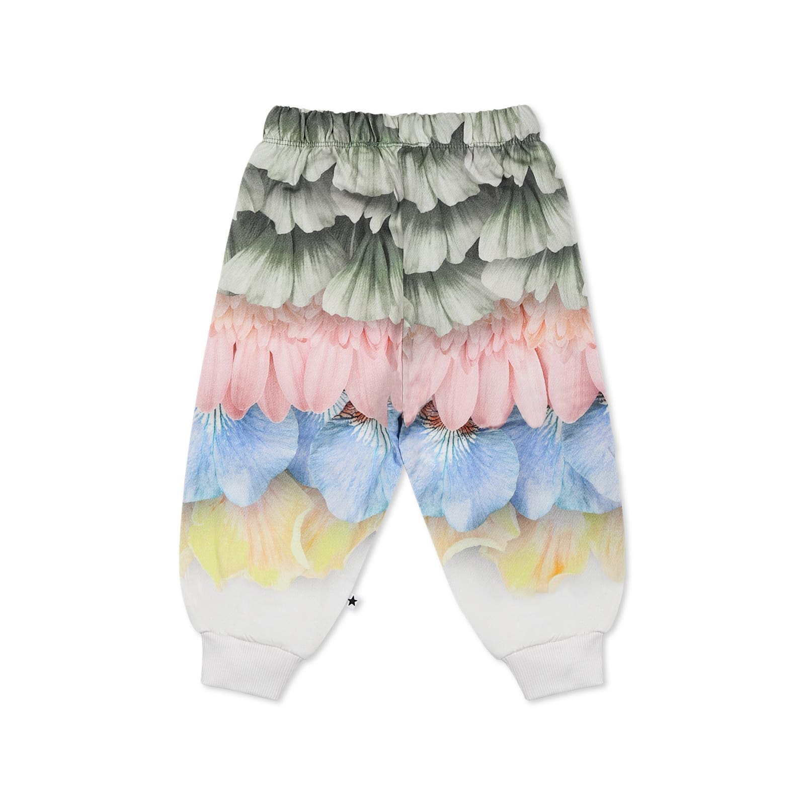 Molo Multicolor Trousers For Baby Girl With Petal Print In Multicolor
