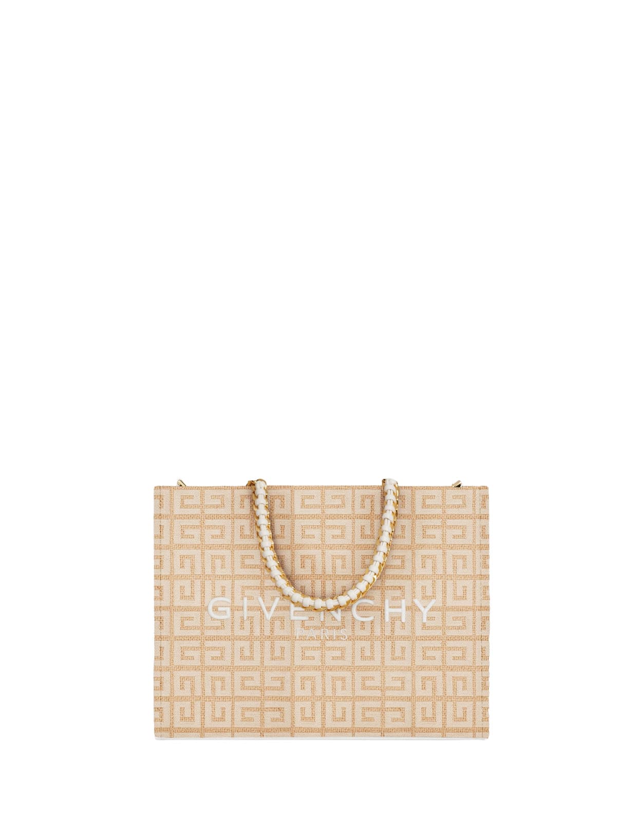 Shop Givenchy Small G-tote Bag In Natural 4g Jute