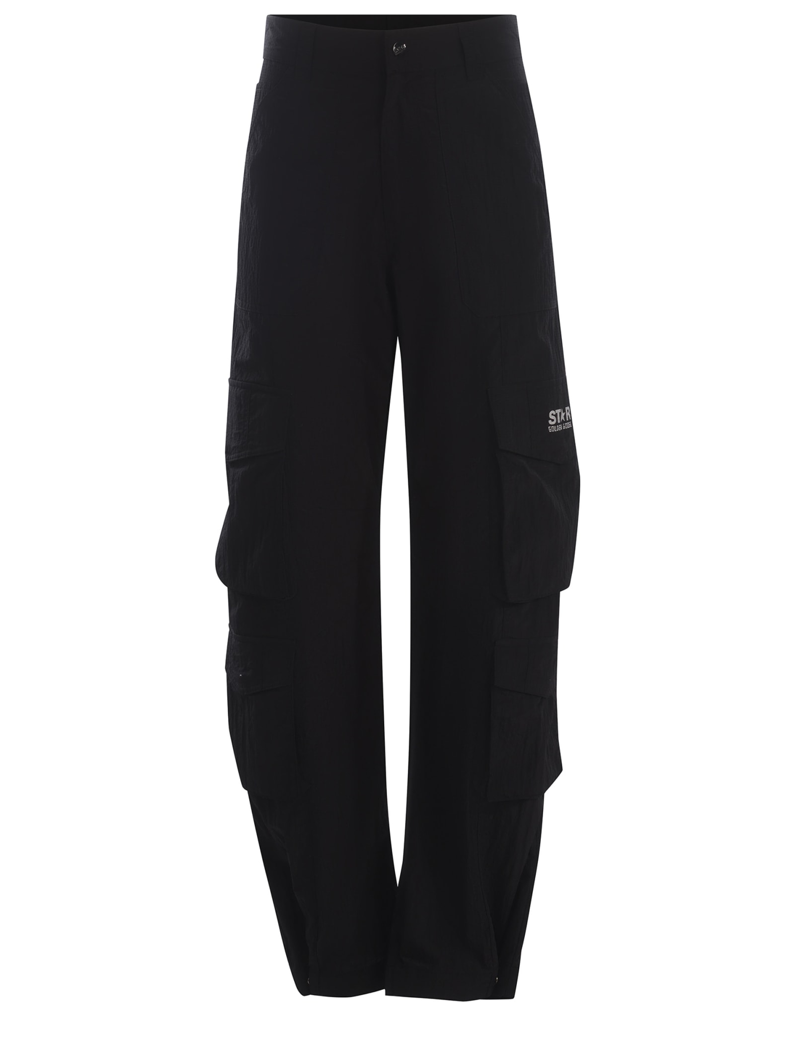 Shop Golden Goose Cargo Trousers  Star Made Of Nylon In Nero