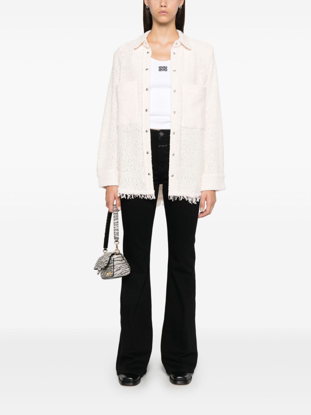 Iro Solaria Tweed Shirt In Brown