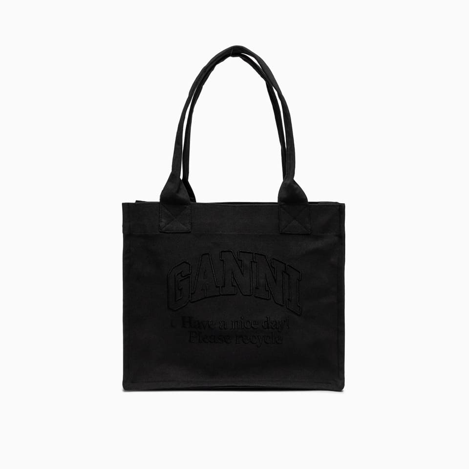 Shop Ganni Shopper In Black