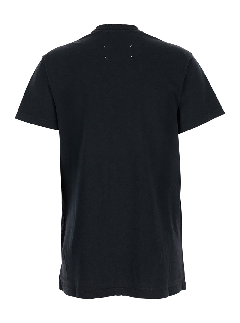Maison Margiela Charcoal Brand-print Crewneck Cotton-jersey T-shirt In Black