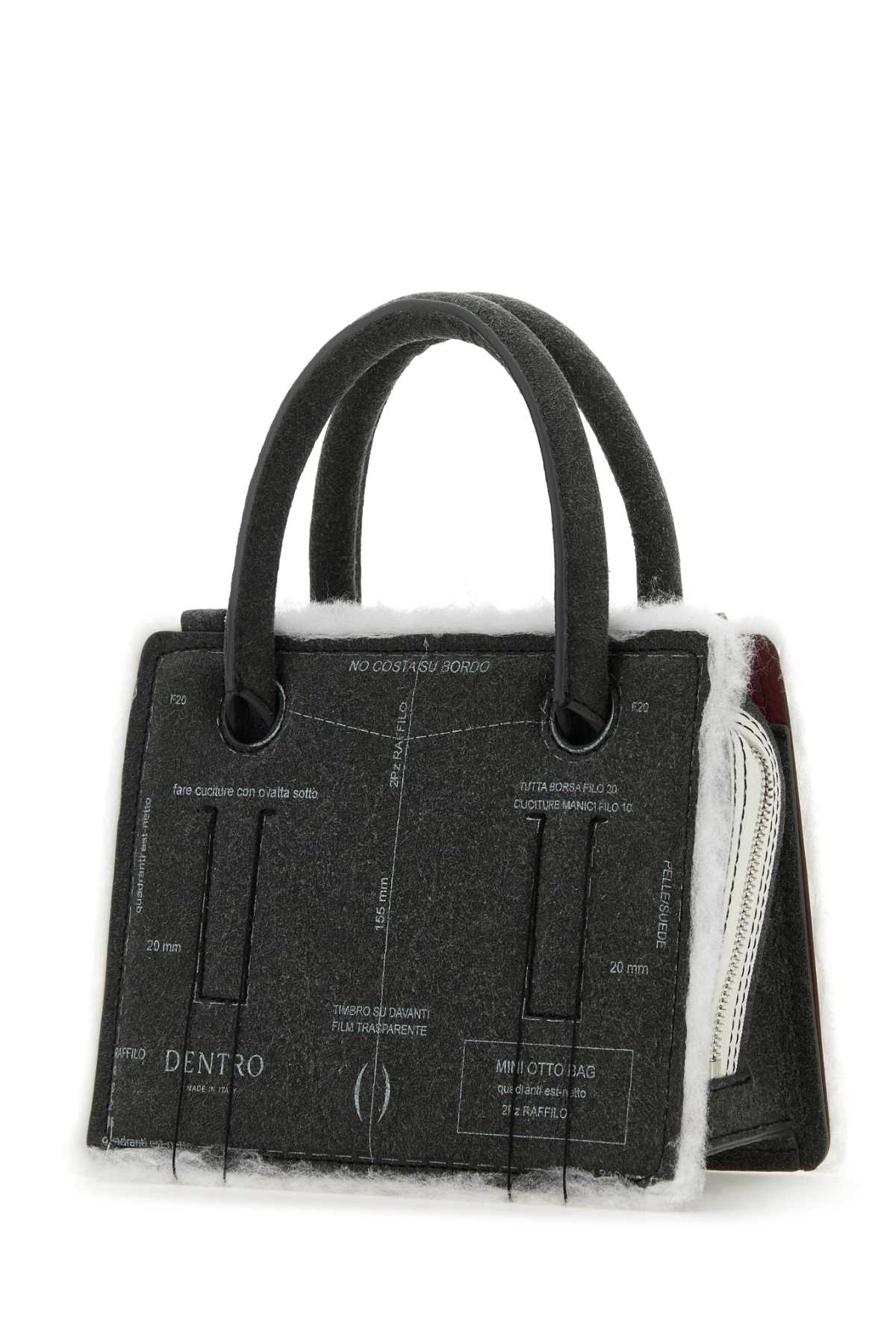 Shop Dentro Grey Leather Mini Otto Handbag In Paper