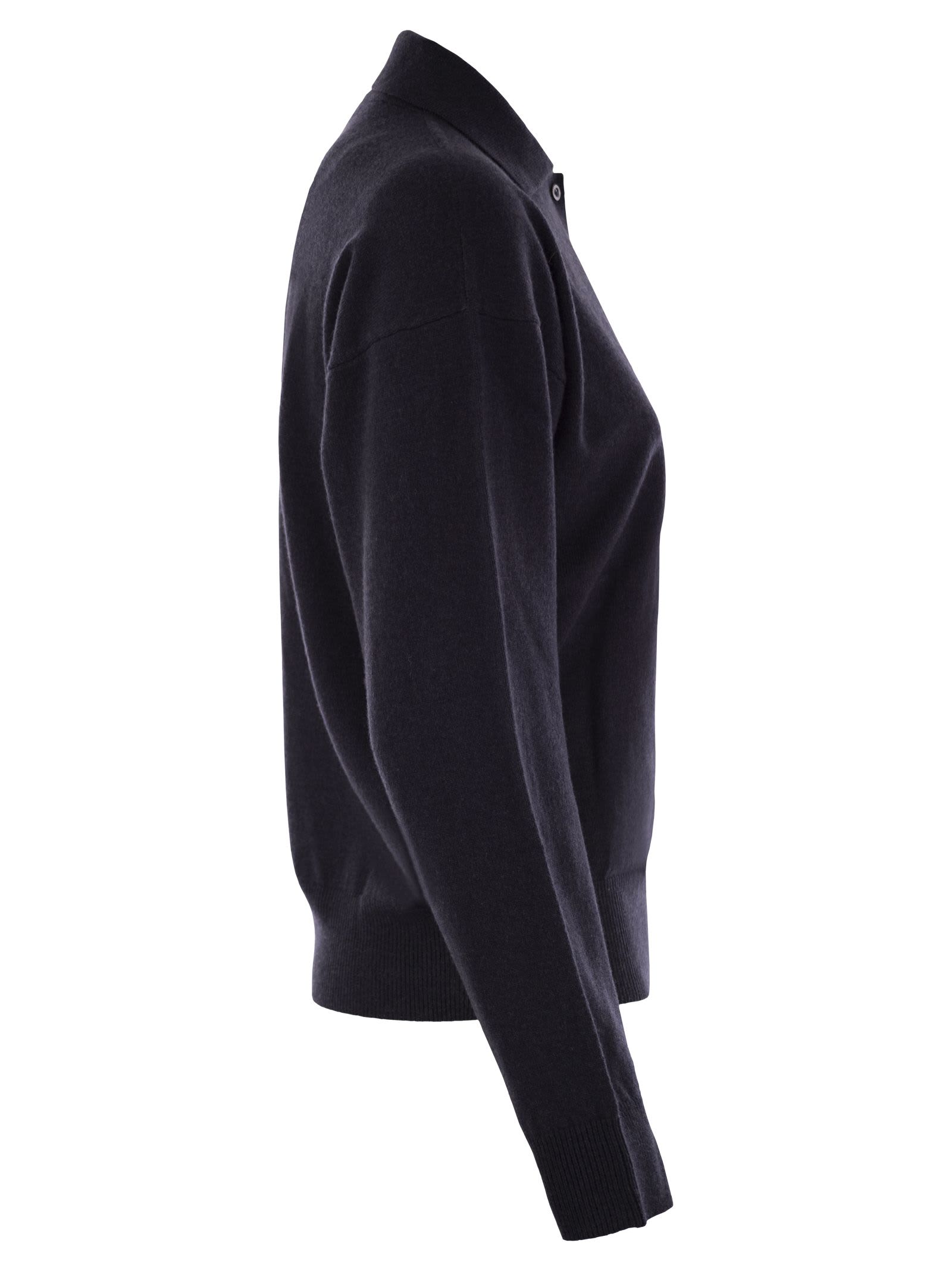 Peserico Women's Virgin Wool, Silk And Cashmere Tricot Sweater In Night Blue