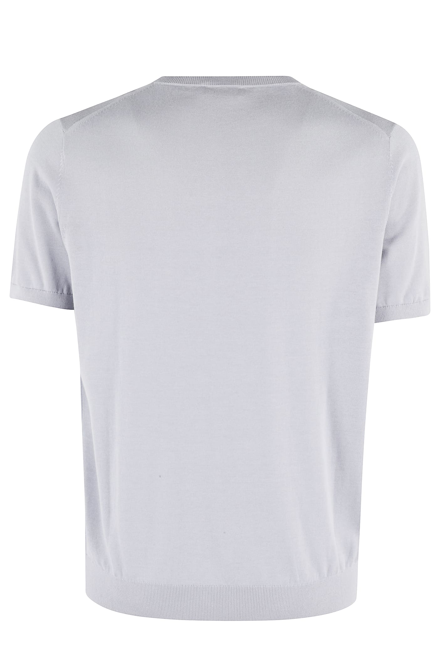 Kangra Cashmere Kangra Short-sleeved Knit Top With Ribbed Detailing In Polvere