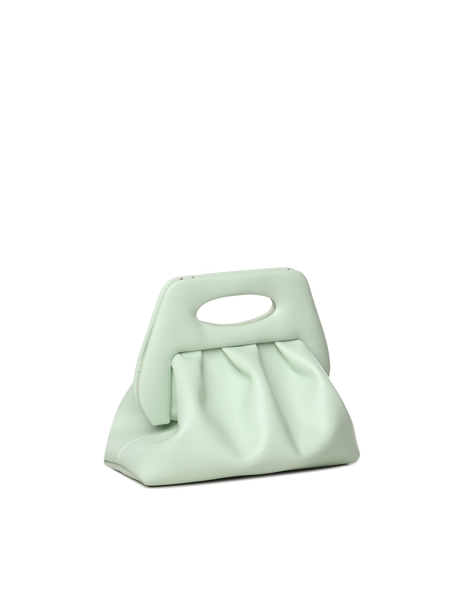 Themoirè Cut-out Handle Pleated Bag In Green