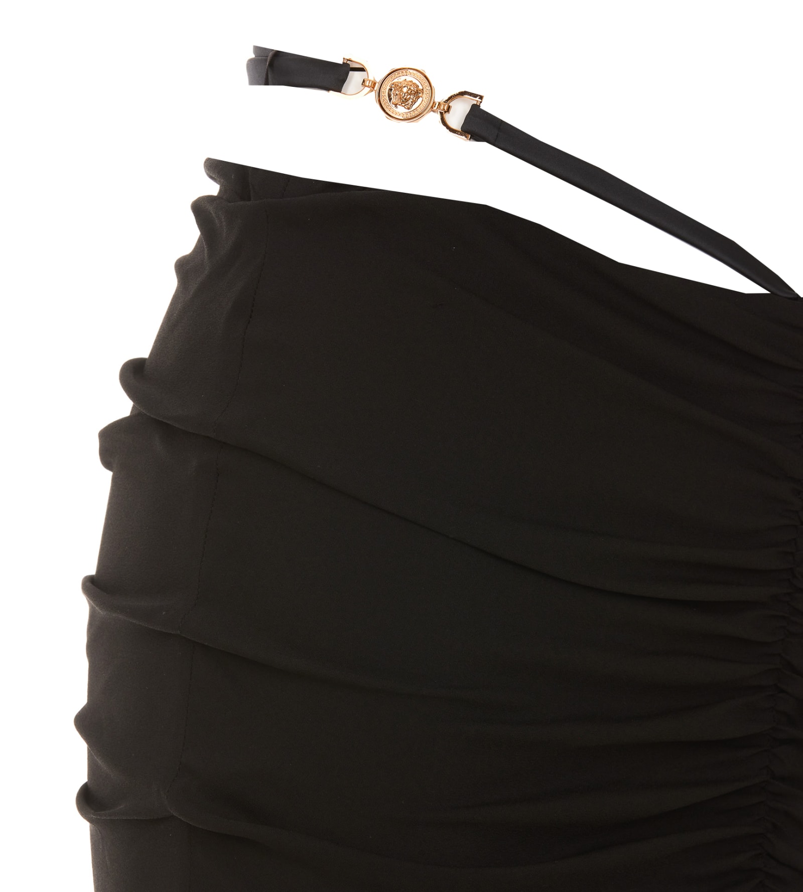 Shop Versace Midi Medusa Skirt In Black