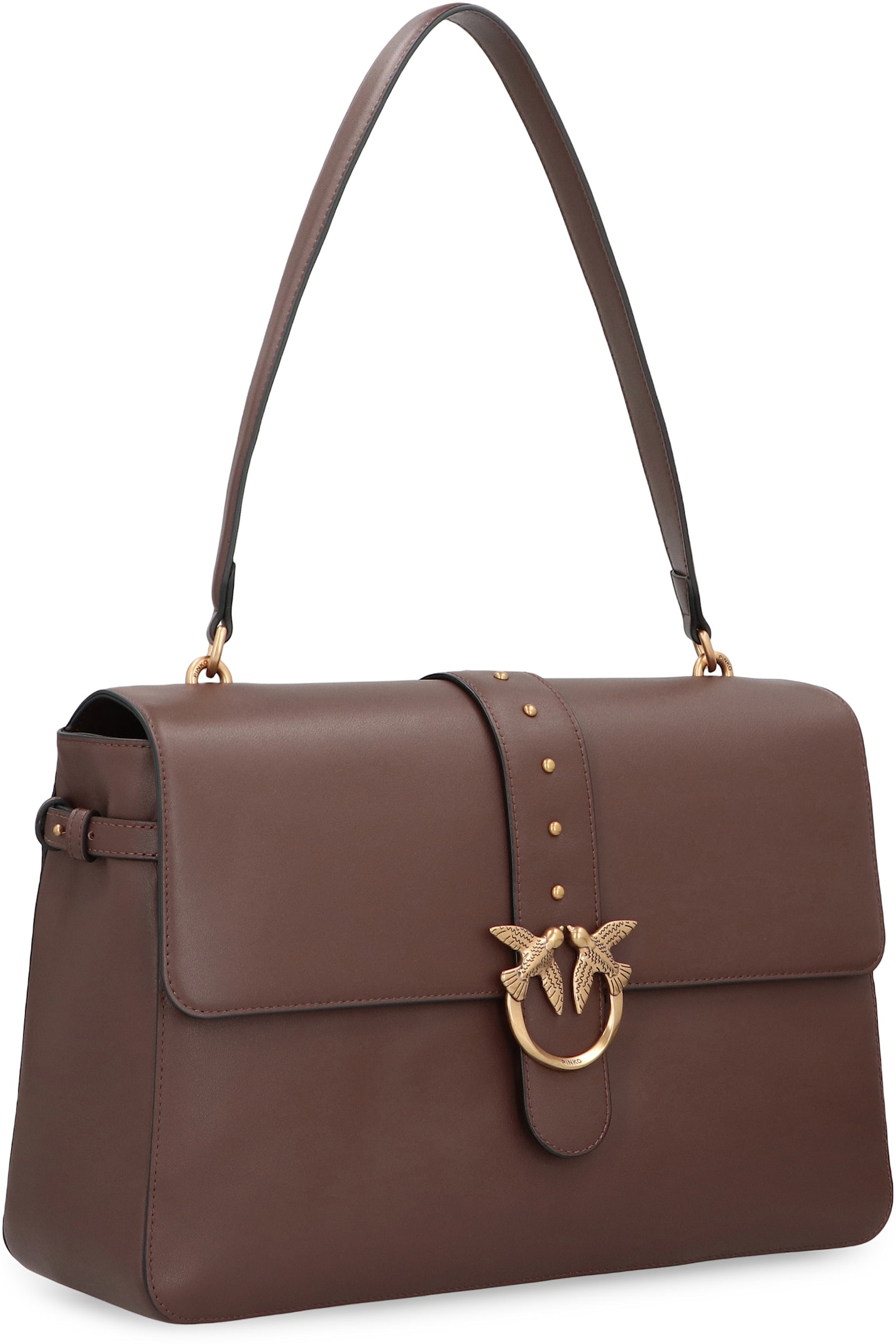 Pinko Maxi Love Bag Slouchy Shoulder Bag In Leather In Brown