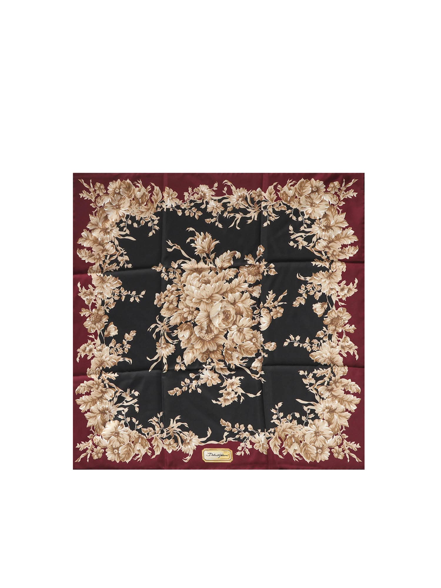 Dolce & Gabbana Floral Print Scarf In Black