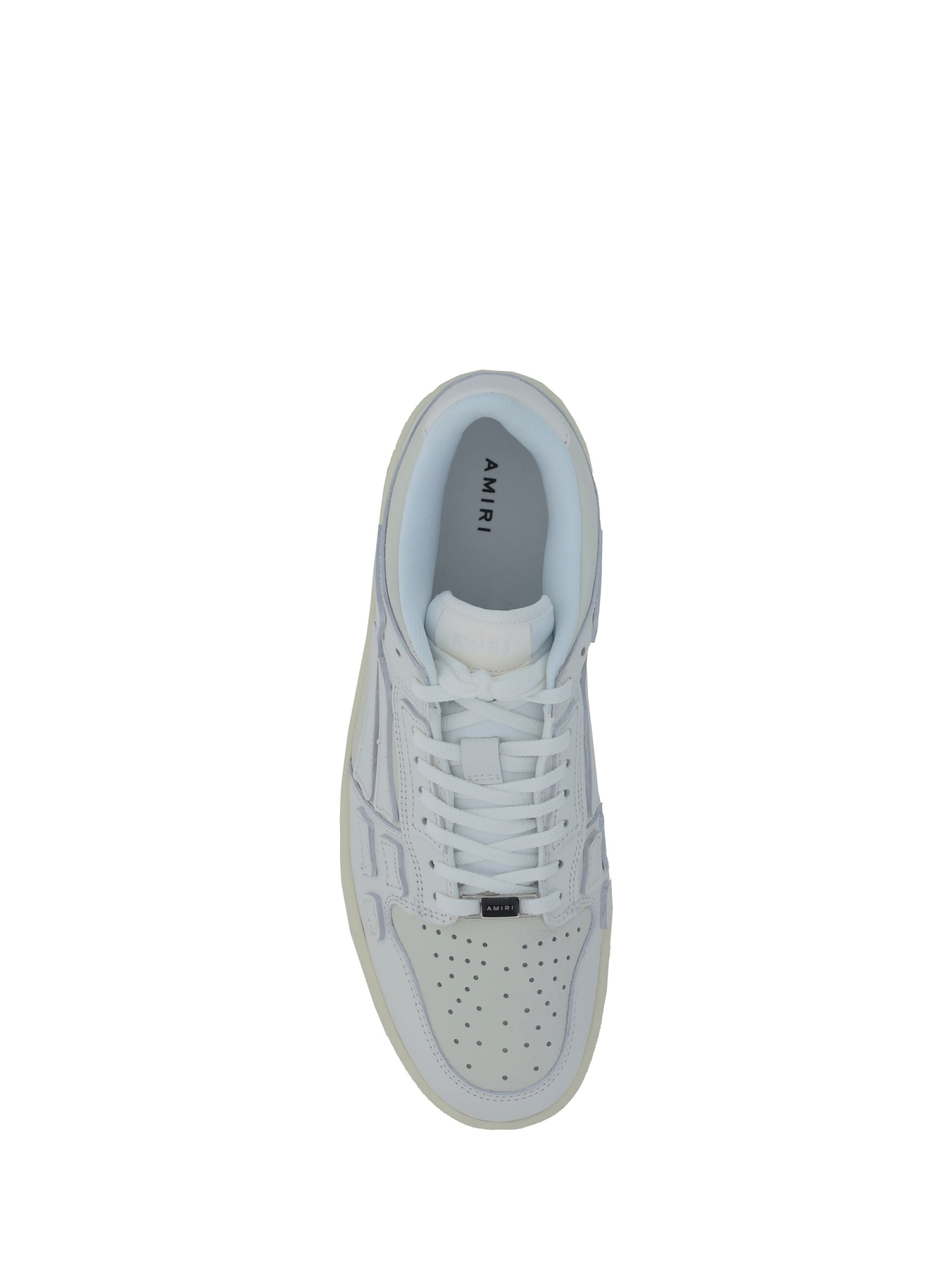 Shop Amiri Skel Low Top Sneakers In White/white Vintage