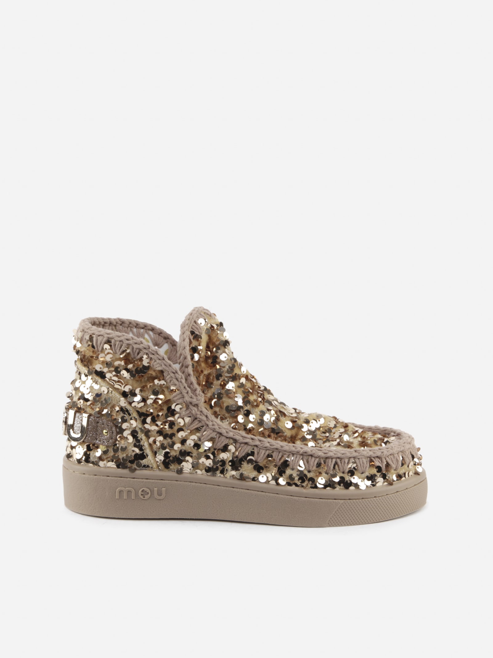 Mou Summer Eskimo Ankle Boots With All-over Sequins