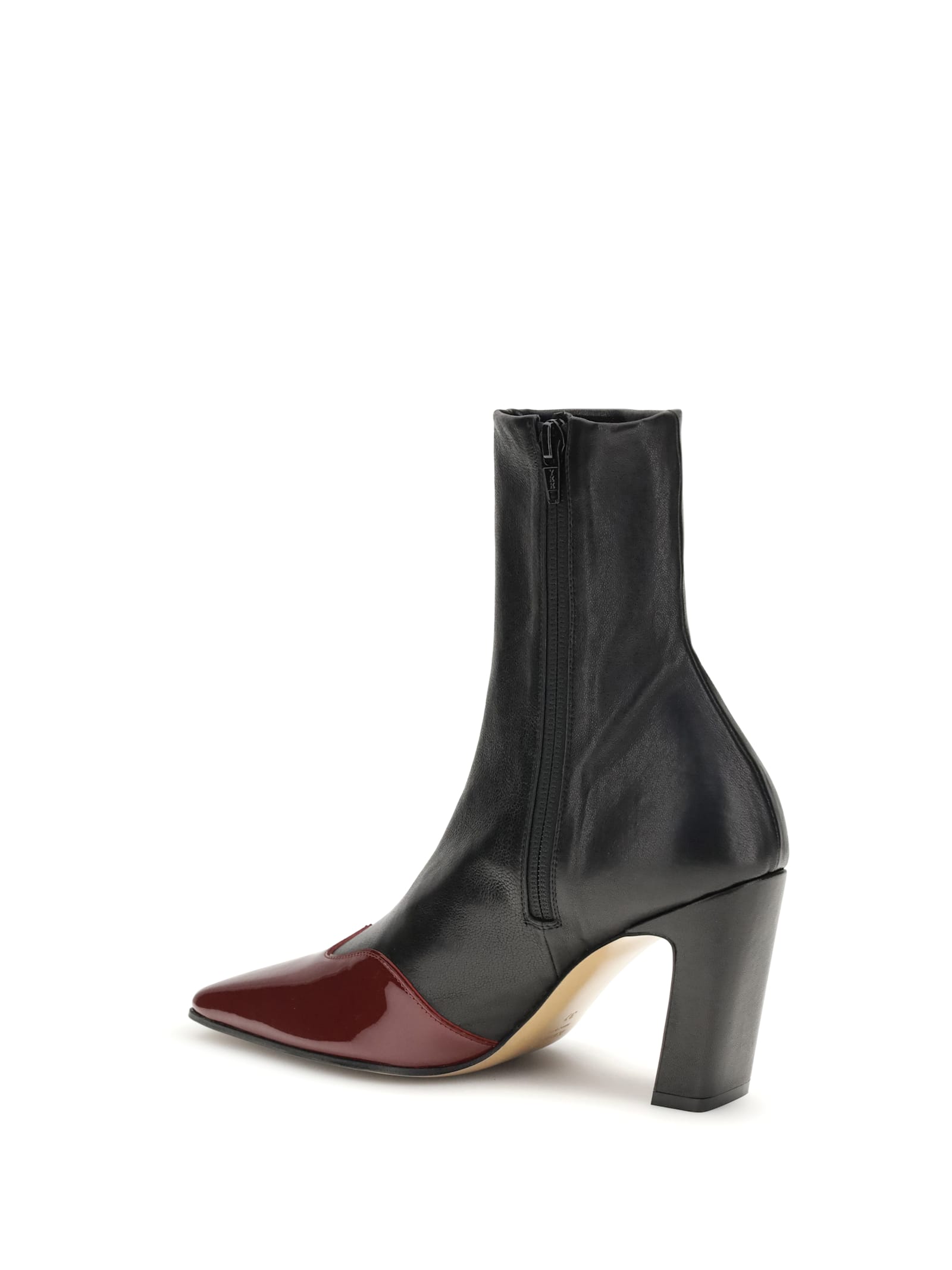 Khaite Nevada 85 Leather Ankle Boots In Black