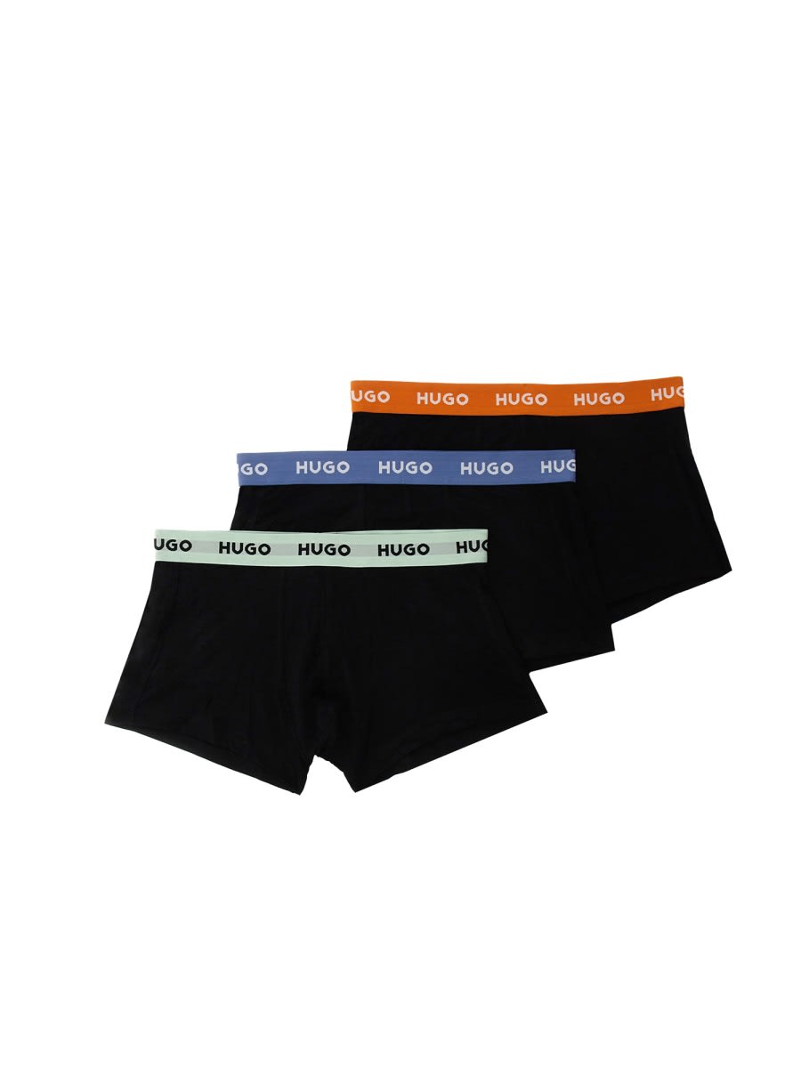 Shop Hugo Boss Pack Of Three Boxers In Multicolour