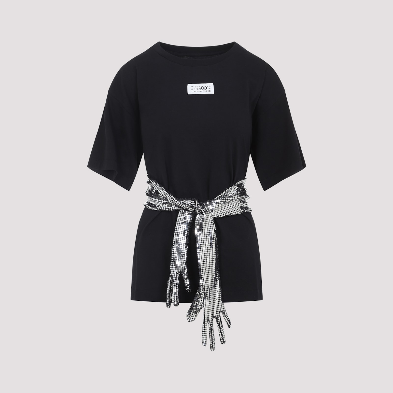 Mm6 Maison Margiela Roundneck Label T-shirt In Black