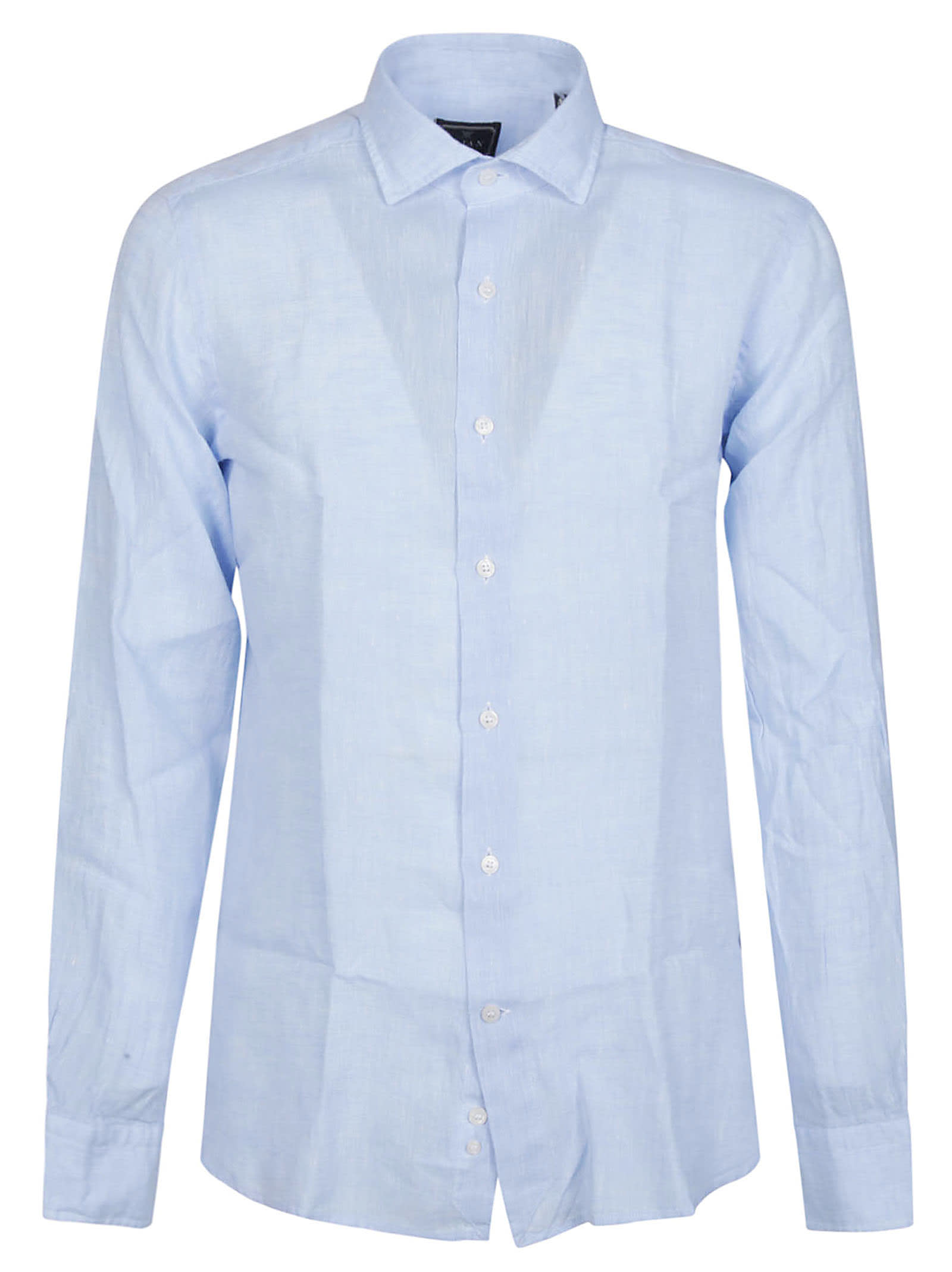 Shop Orian Long Sleeve Slim Shirt In Azzurro