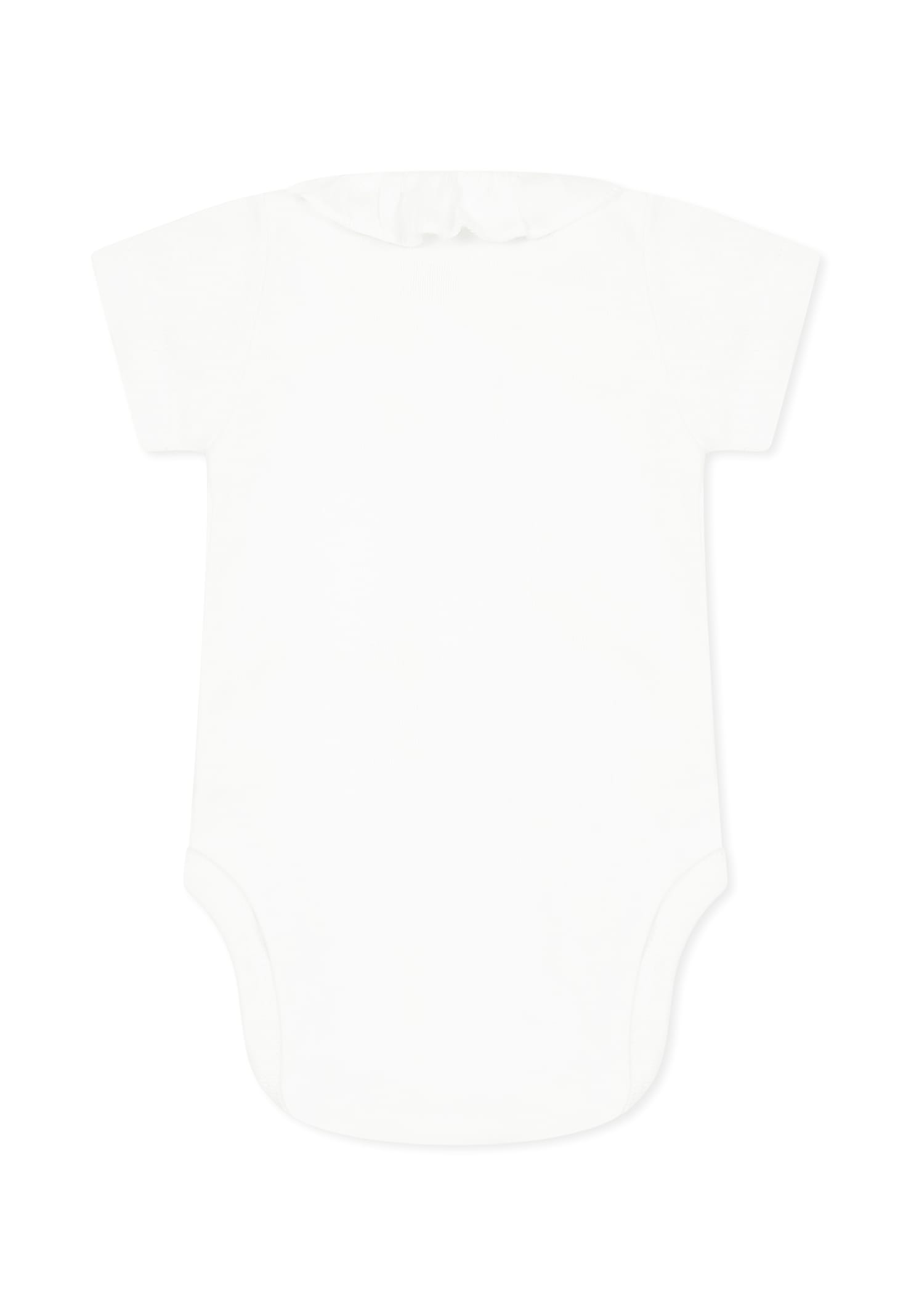 Petit Bateau White Bodysuit For Baby Girl In White