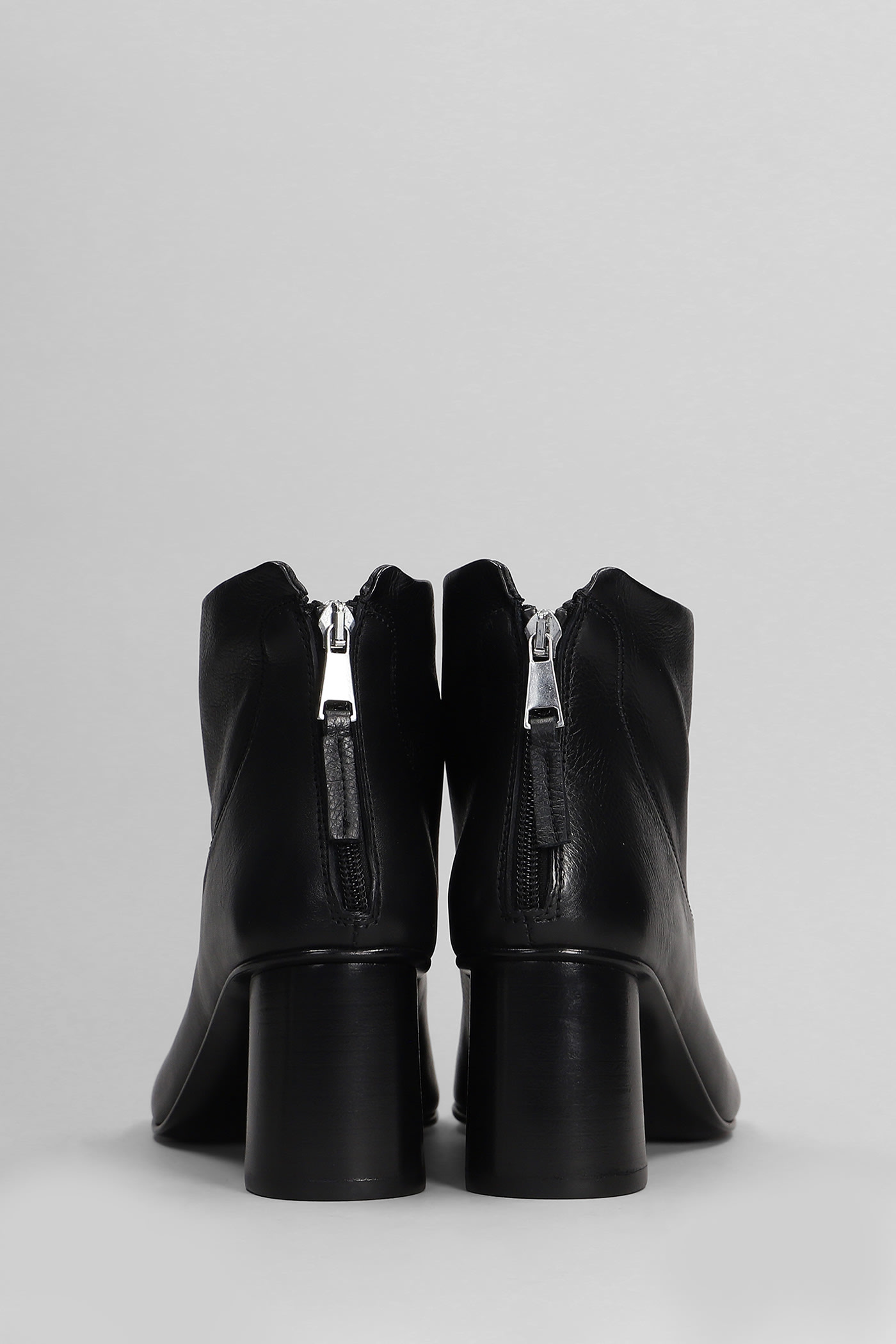 Elena Iachi High Heels Ankle Boots In Black Leather In Black
