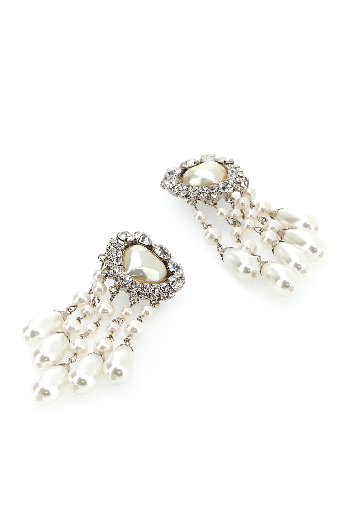 Alessandra Rich Embellished Metal Earrings In Crysilver
