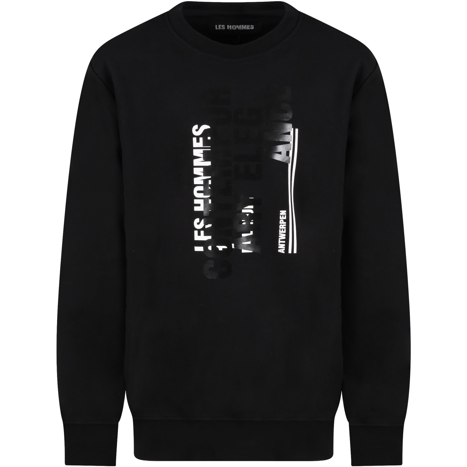Les Hommes Black Sweatshirt For Boy With Logo