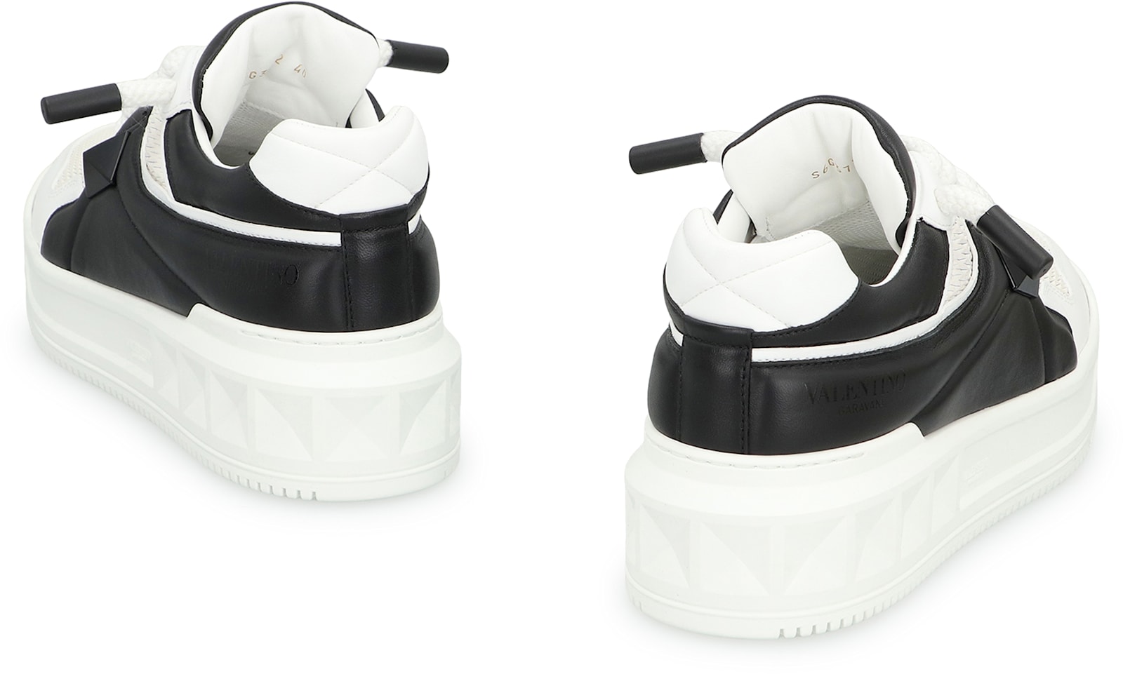 Valentino Garavani One Stud Xl Low-top Sneaker In Nappa Leather And Jacquard Toile Iconographe Techn In White