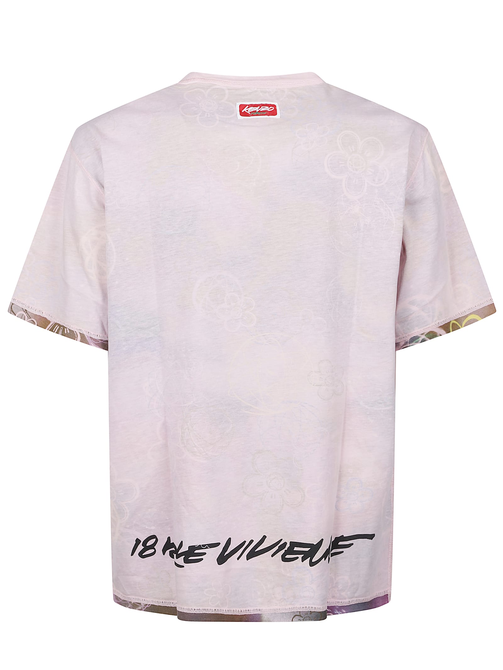 Kenzo Graphic Crew Neck T-shirt In Pink