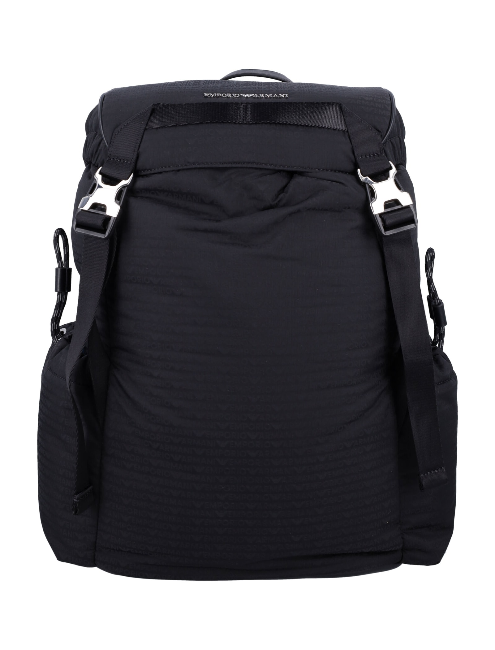 Shop Emporio Armani Nylon Backpack In Black/black