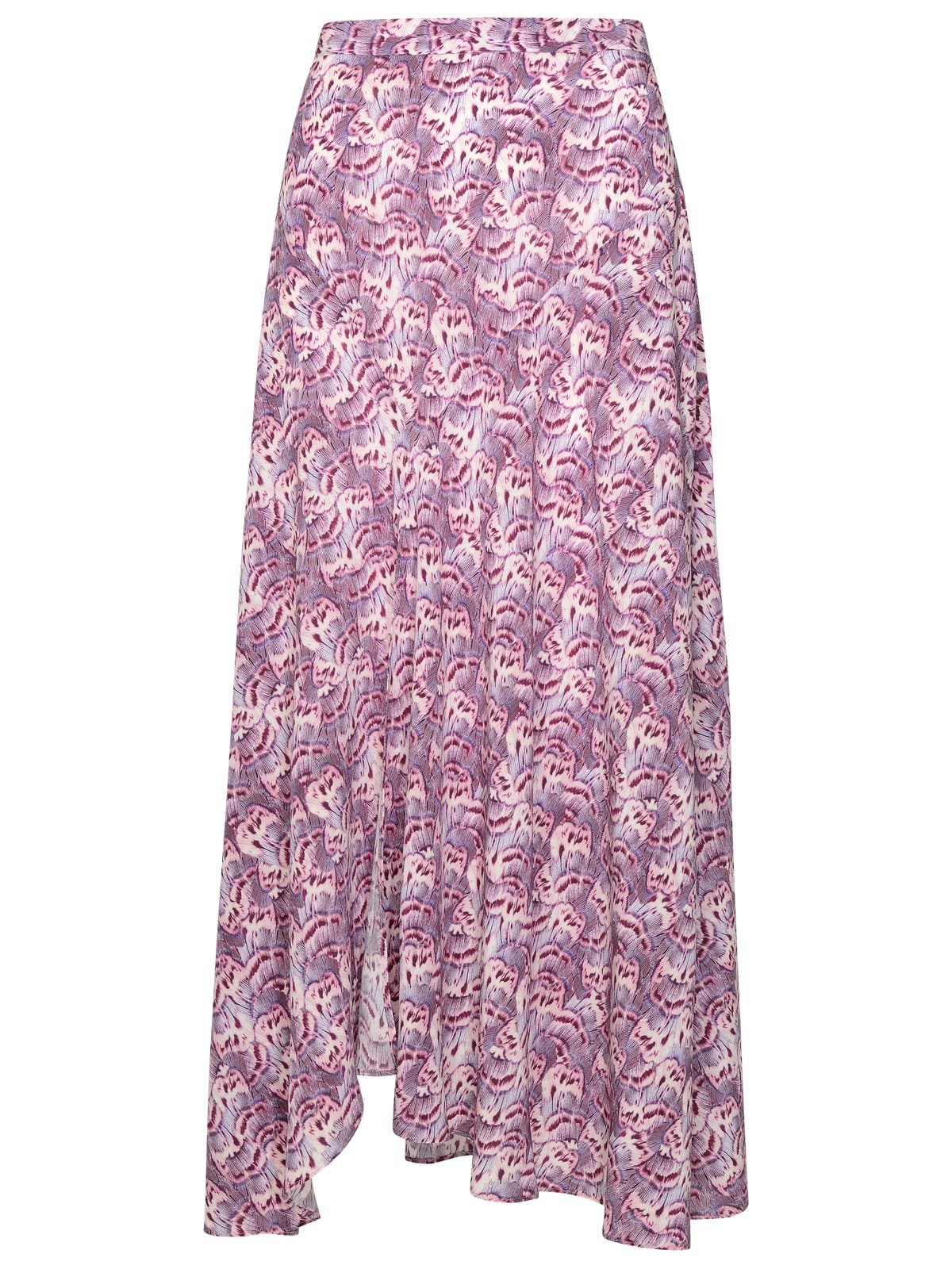 Shop Isabel Marant Sakura Mallow Silk Blend Skirt In Mauve
