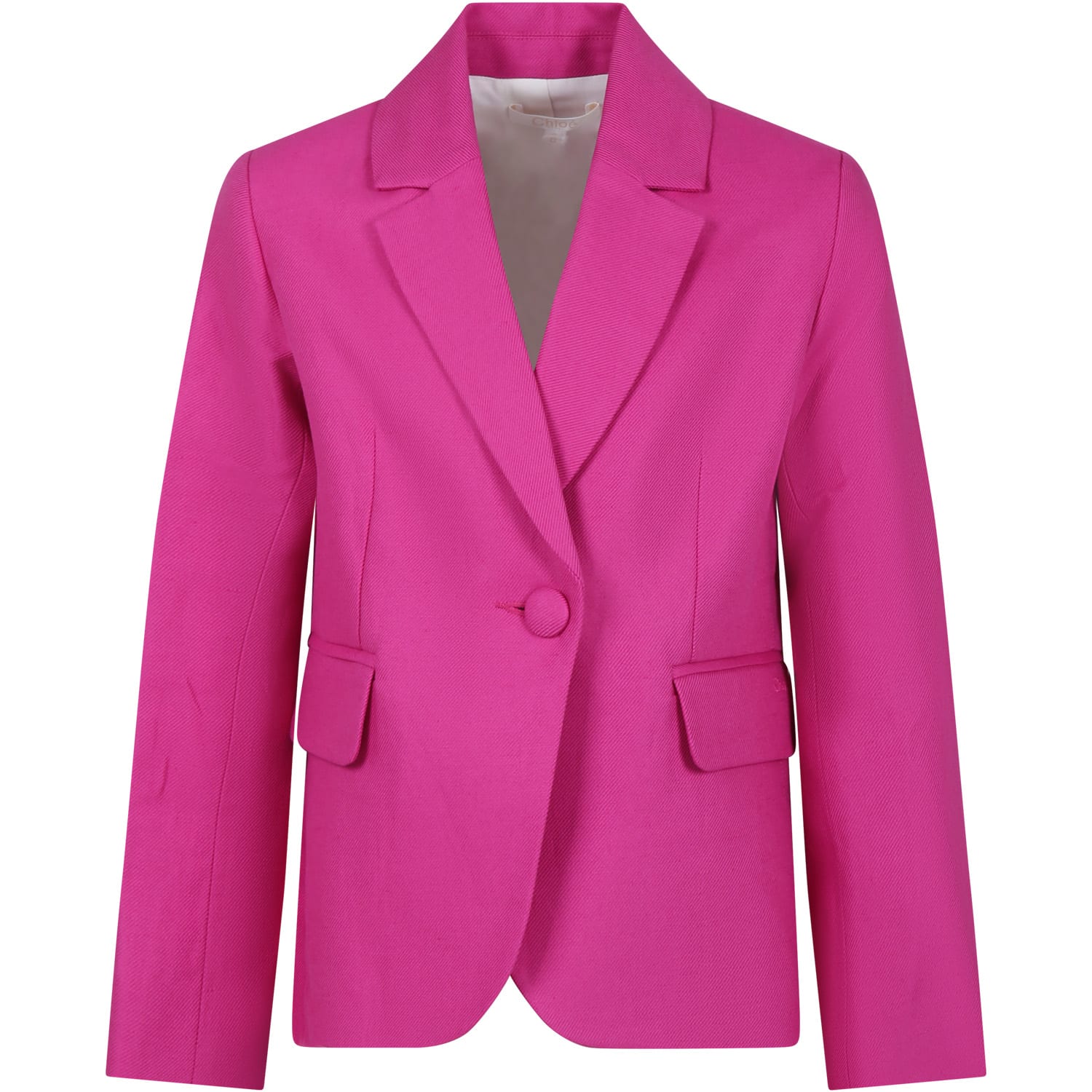 Shop Chloé Elegant Fuchsia Jacket For Girl In Rosa