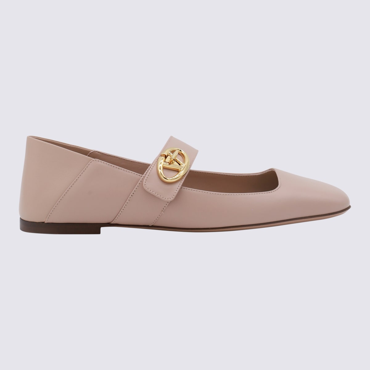 Shop Valentino Pink Leather Pumps In Beige Rose