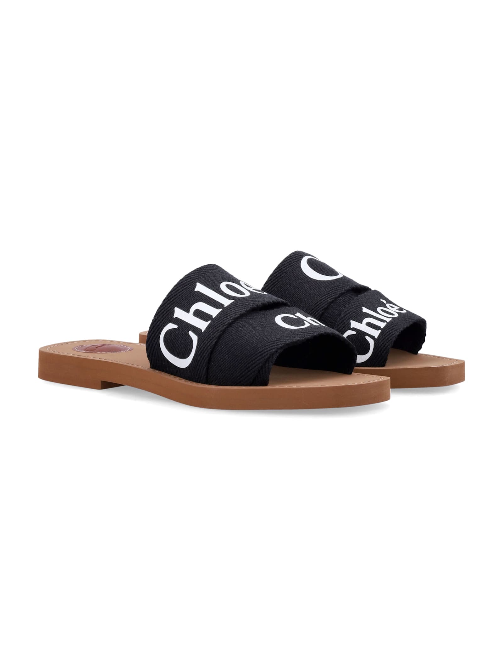 Shop Chloé Woody Slides Sandals In Black