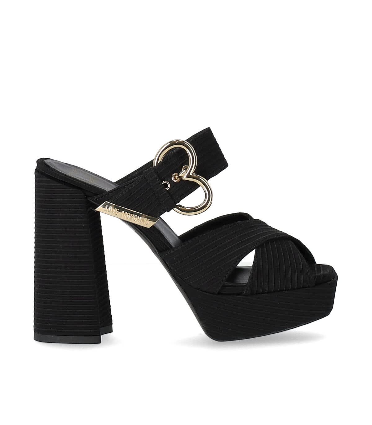 Love Moschino Black Heeled Sandal