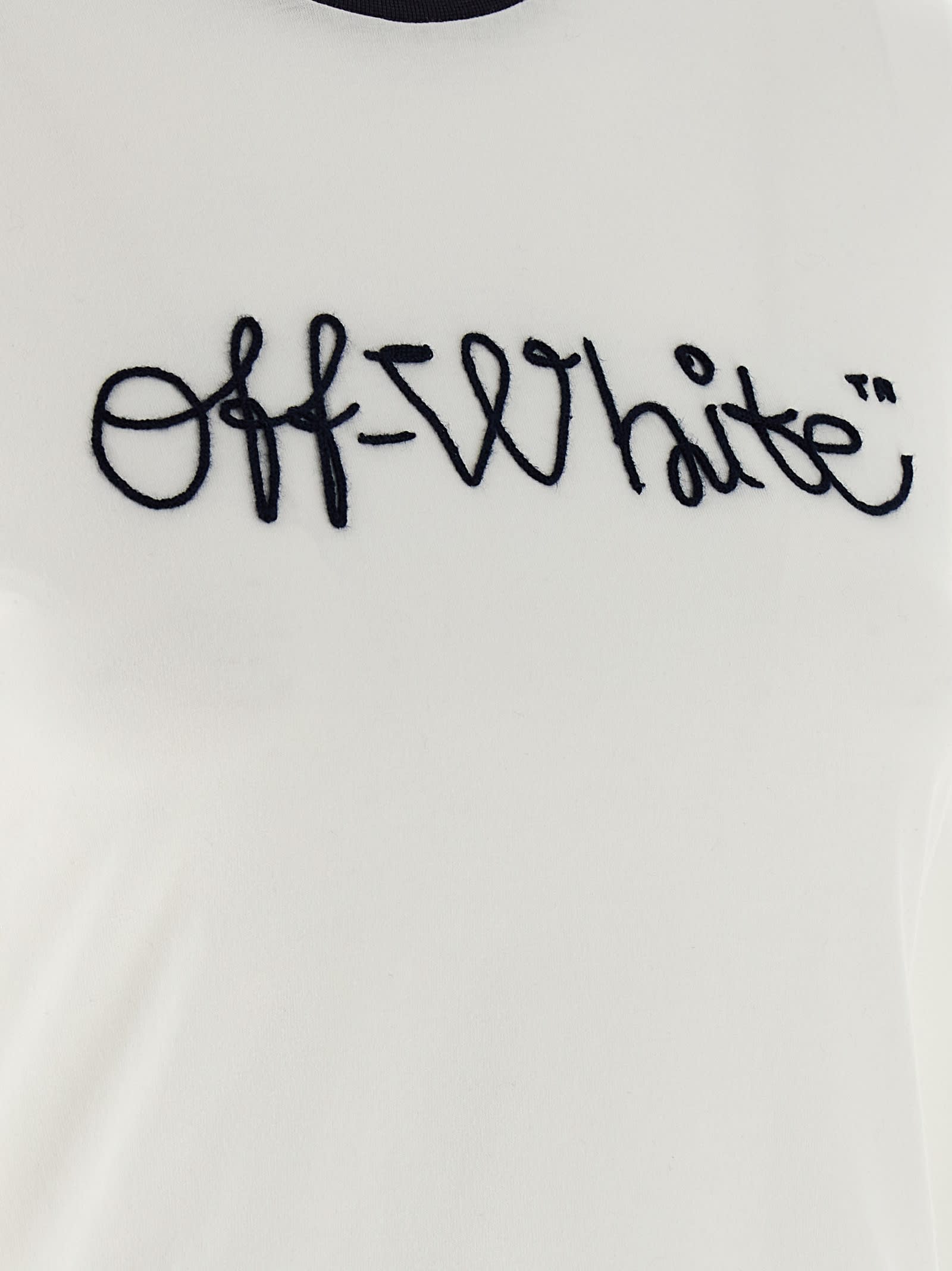Off-white Script Logo Short Sleeve T-shirt In White