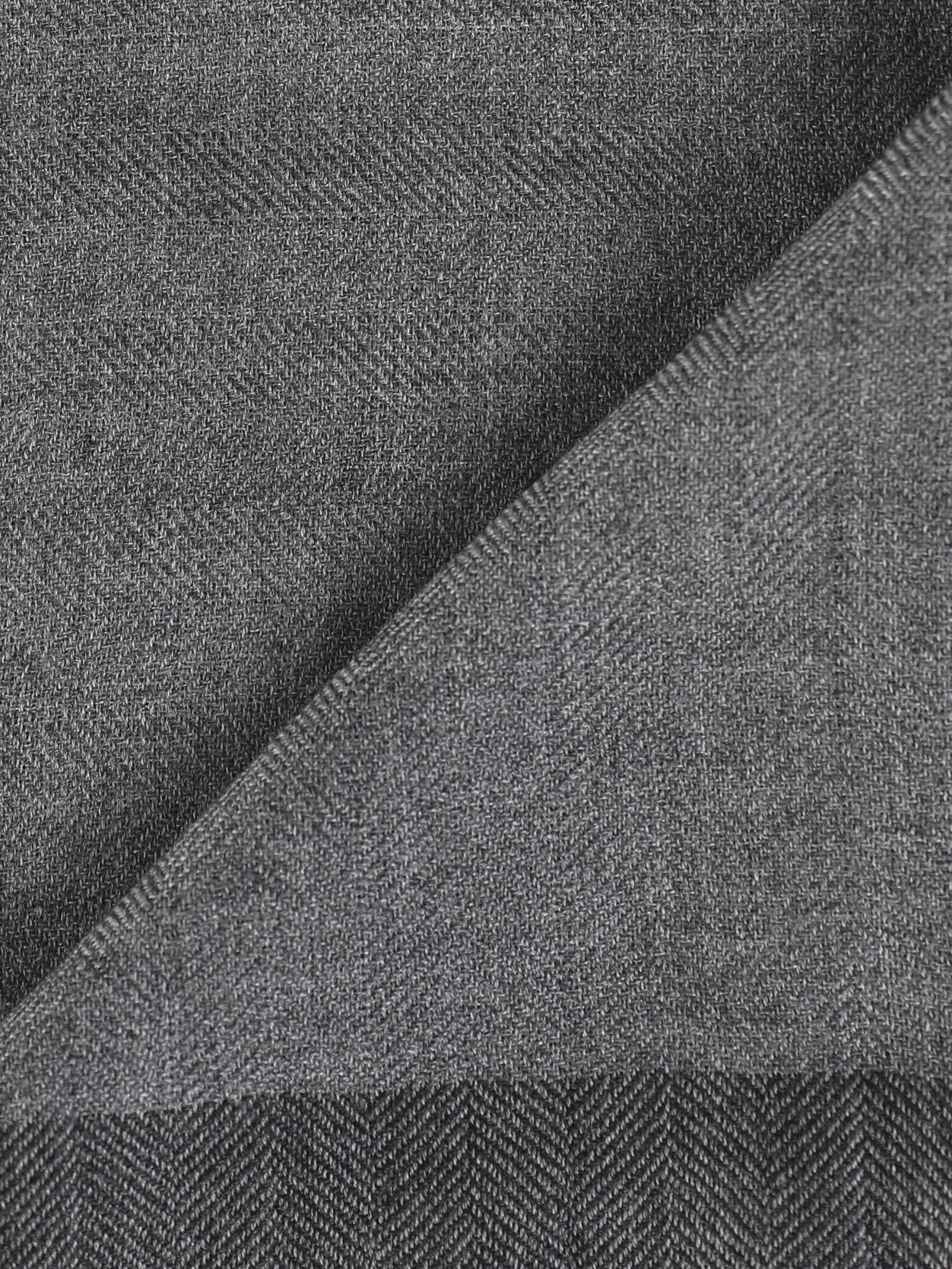 Shop Ferragamo Scarf In Silk And Cashmere In Grey