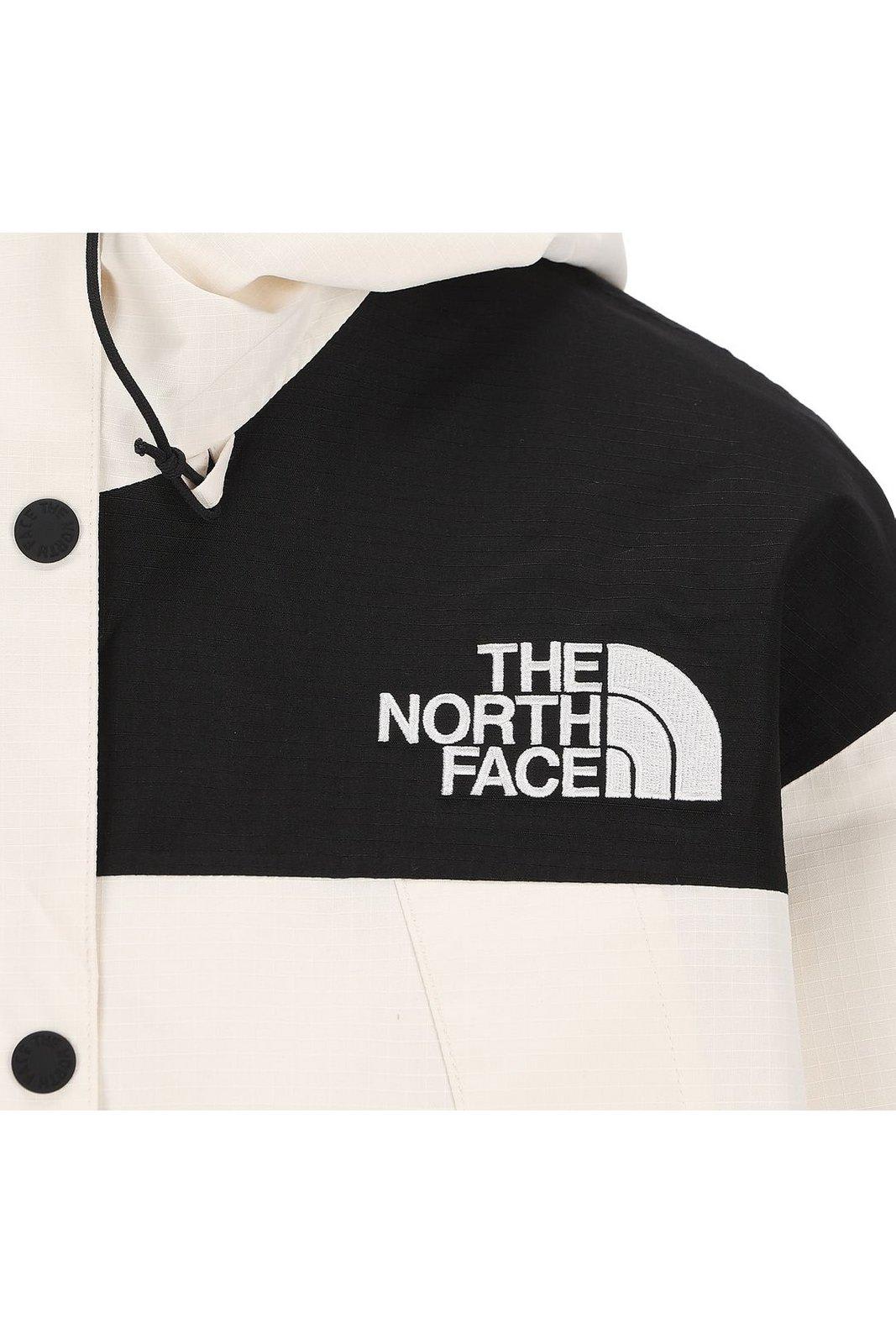 The North Face Mountain Mono Short Jacket In White Dune/tnf Black